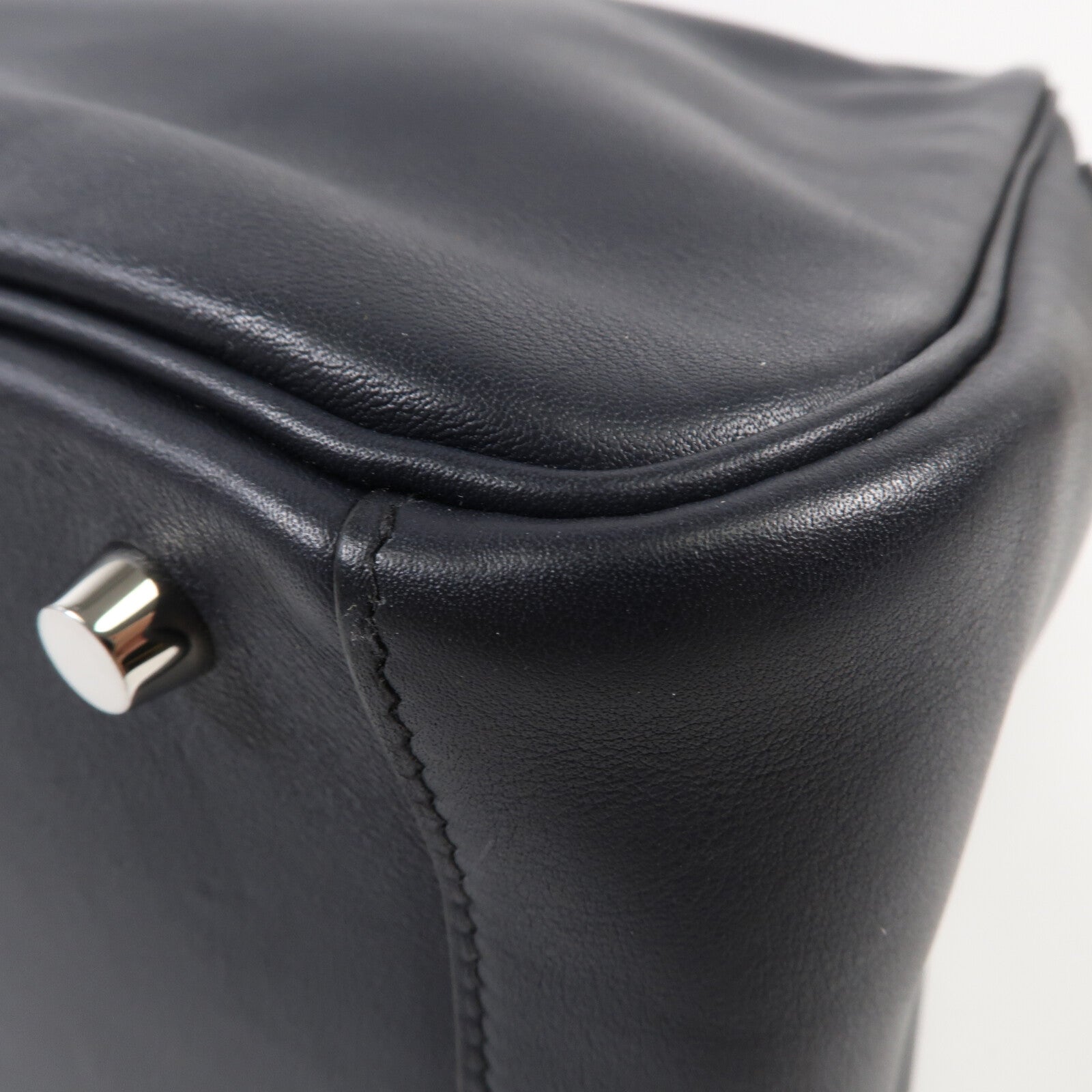 HERMES Swift皮革Lindy 30銀扣肩背袋Bleu Nuit