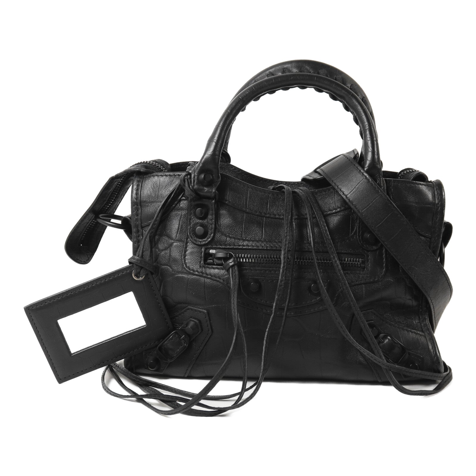BALENCIAGA 牛皮皮革Mini City手挽肩背兩用袋