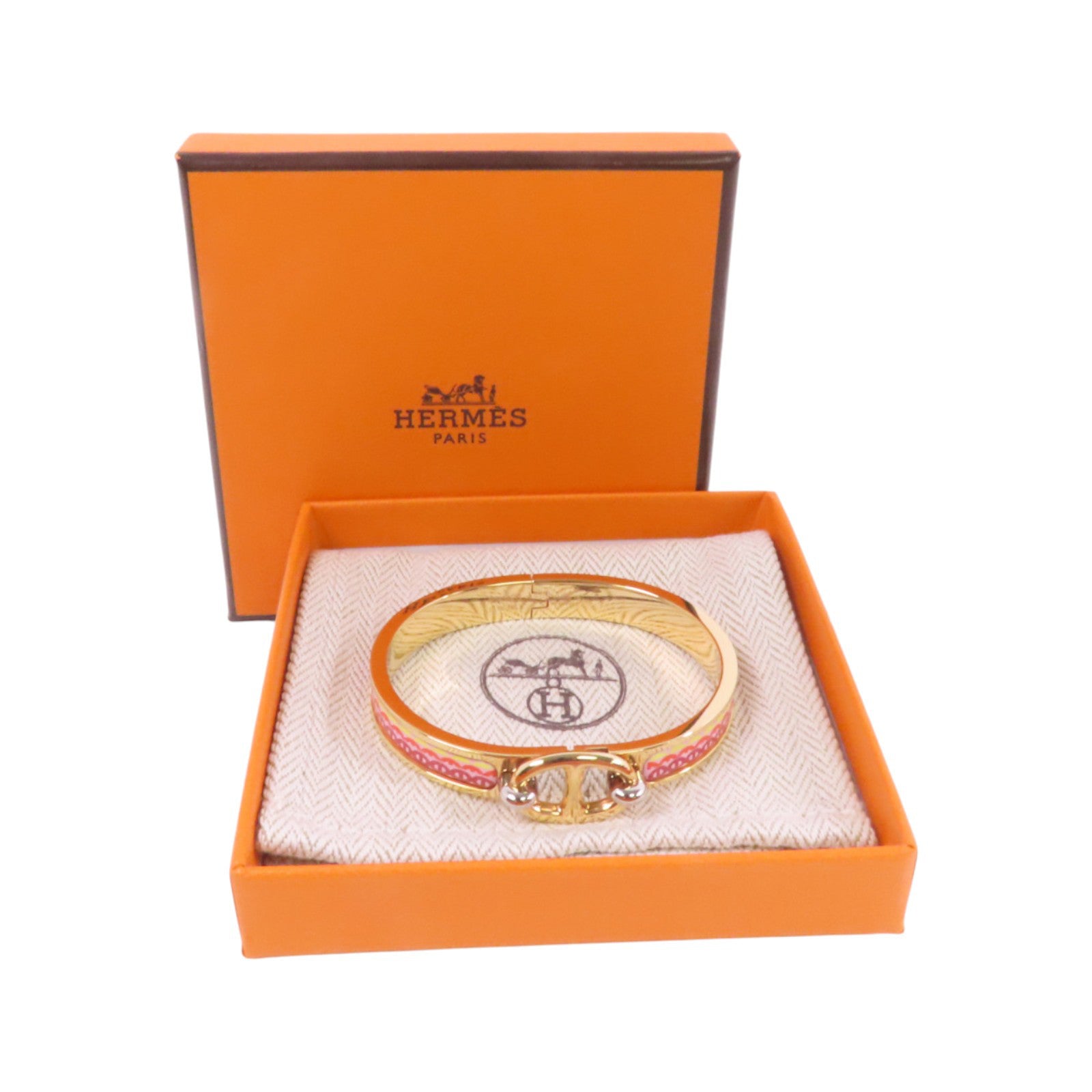 HERMES 金屬/琺瑯Mini Clic Chaine d'Ancre Bracelet金扣手鐲