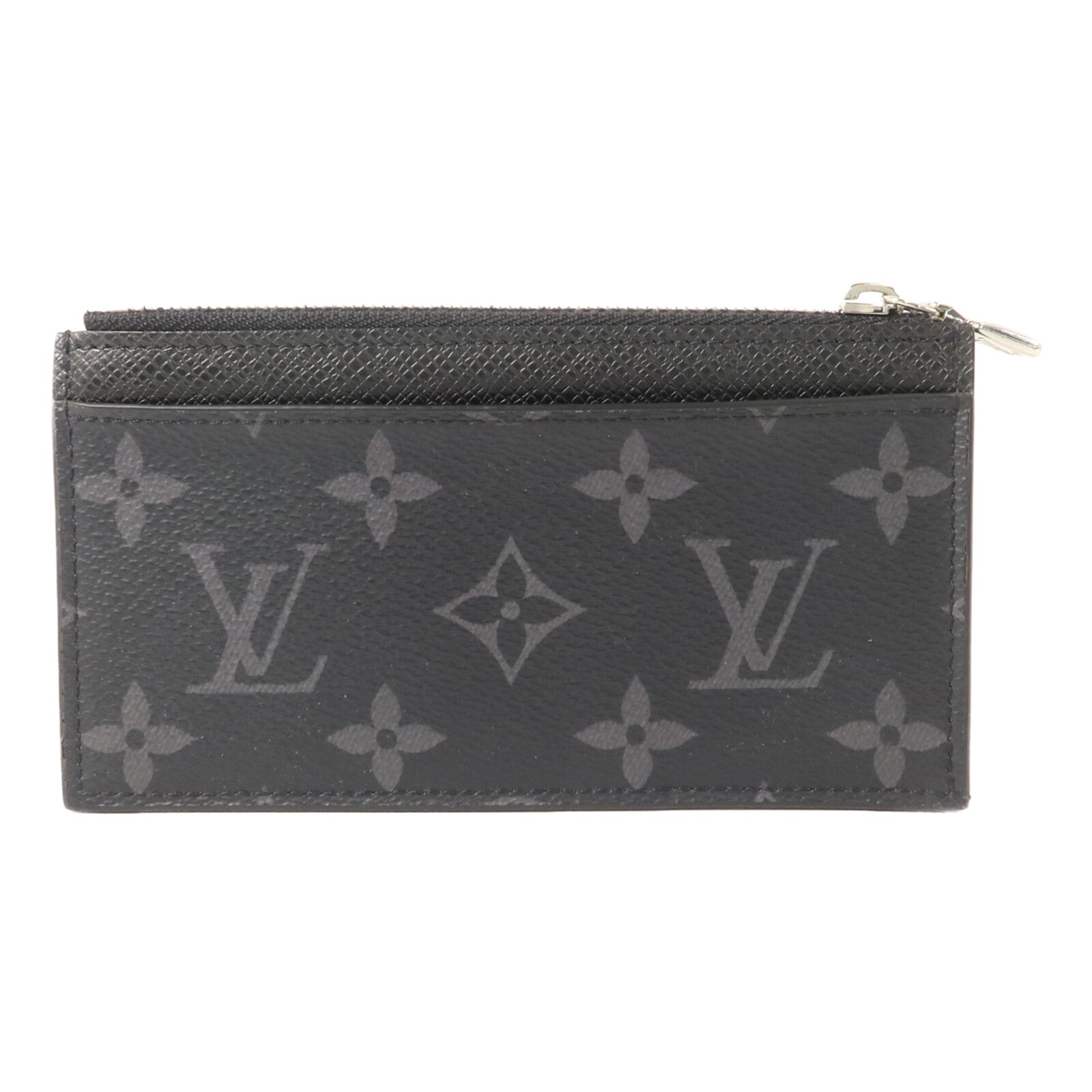 LOUIS VUITTON Monogram Eclipse/Taiga Coin Card Holder銀扣零錢包/卡片套