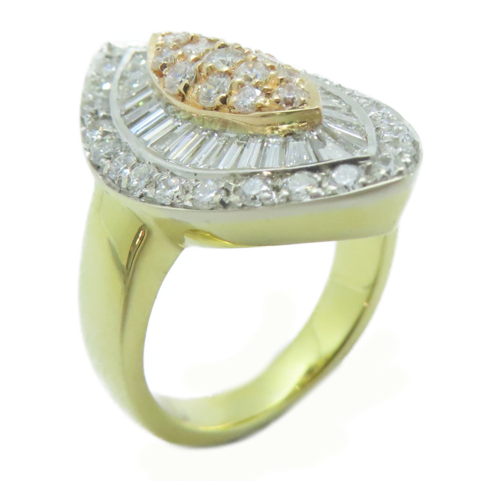 JEWELRY 18K黃金Diamond Ring 0.97ct鑽石/0.74ct鑽石戒指US#5.75