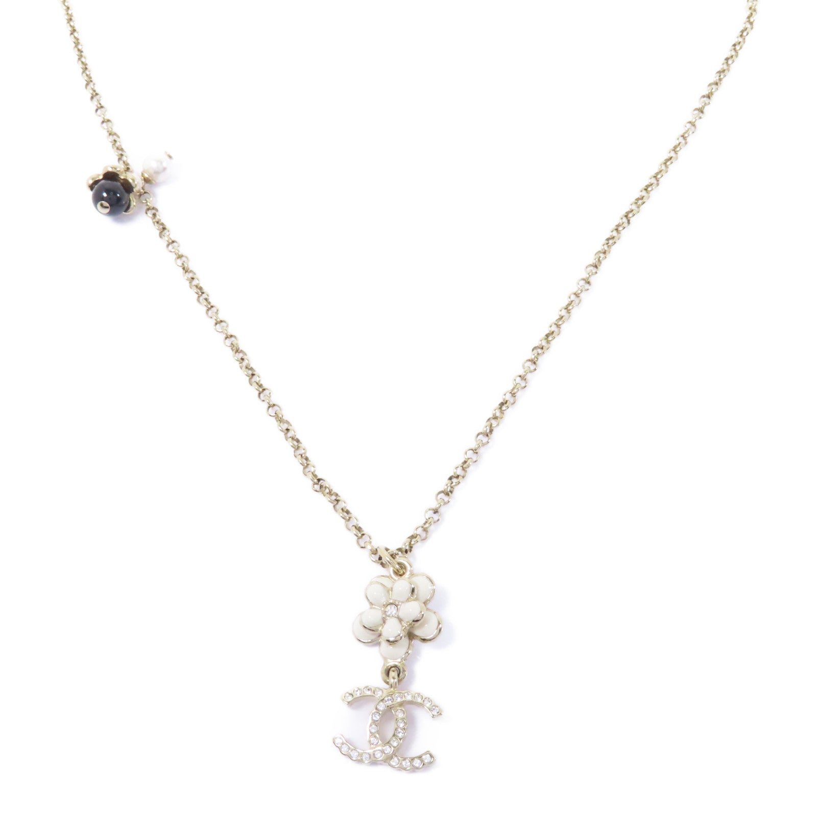 CHANEL PVC/金屬Necklace項鍊藍色/白色/金色