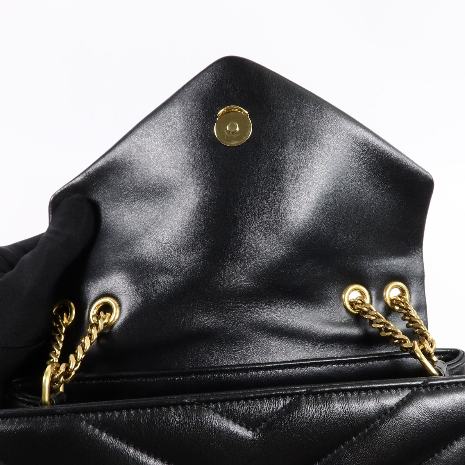 YVES SAINT LAURENT 牛皮皮革LouLou Small鏈帶肩背袋
