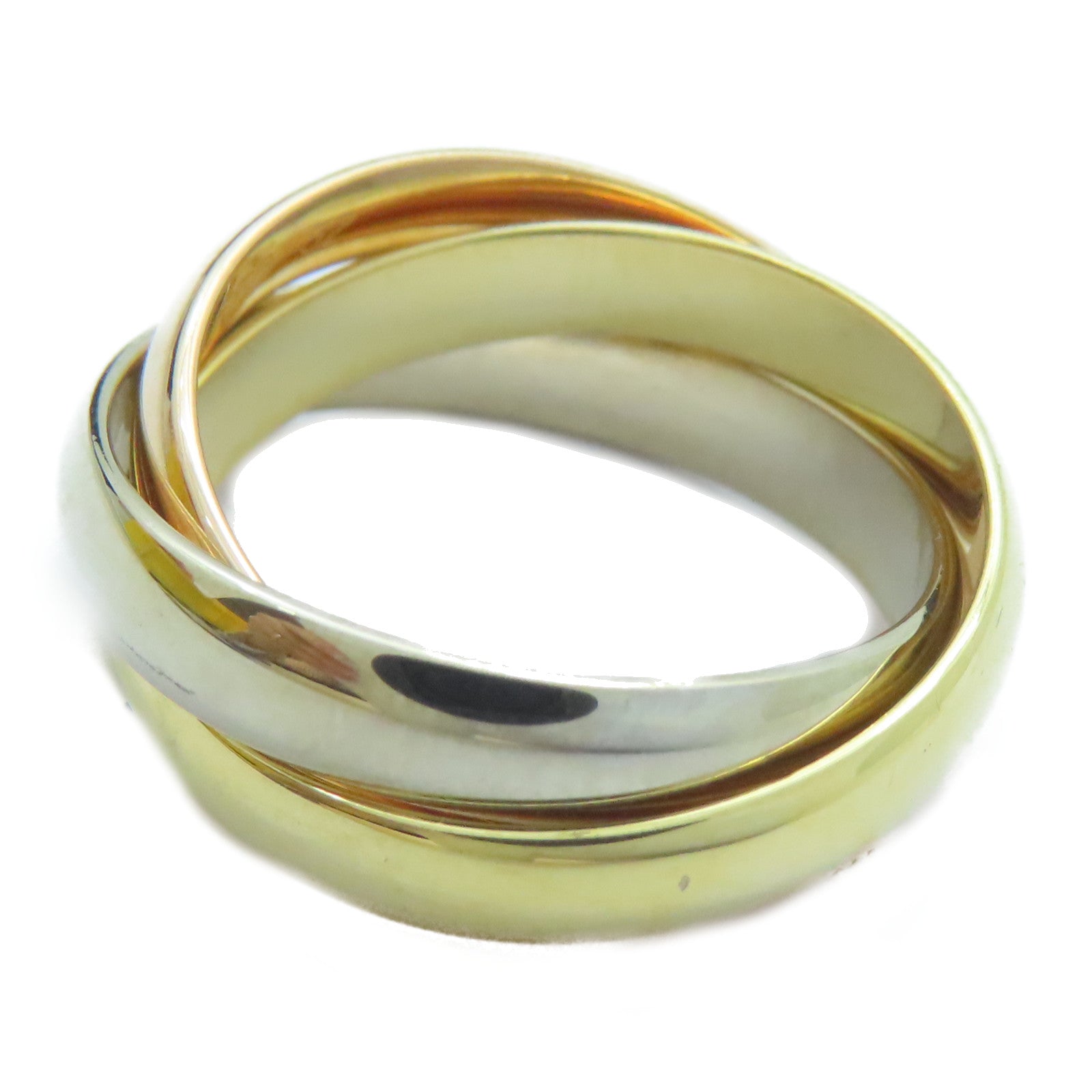 CARTIER 18K黃金/白金/玫瑰金Trinity戒指Cartier#52/US#6.25