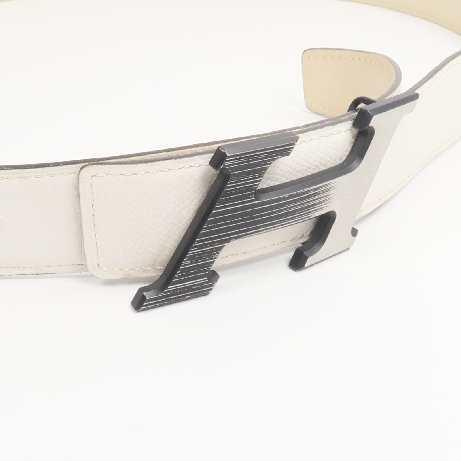 HERMES Epsom/Swift皮革H Speed Belt 90cm皮帶Beton/Nata