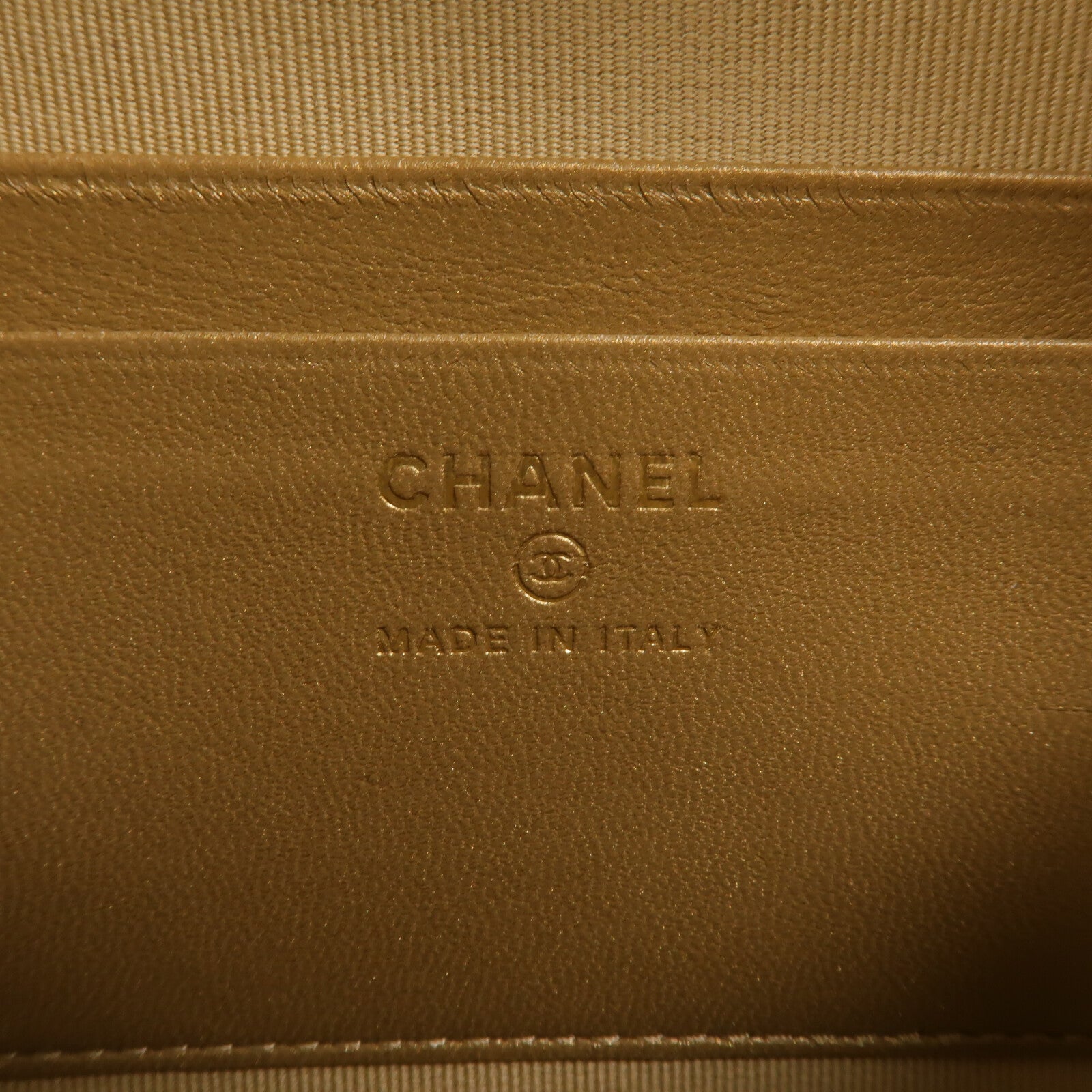 CHANEL 羊皮皮革Vanity Case Gold Ball鏈帶肩背袋