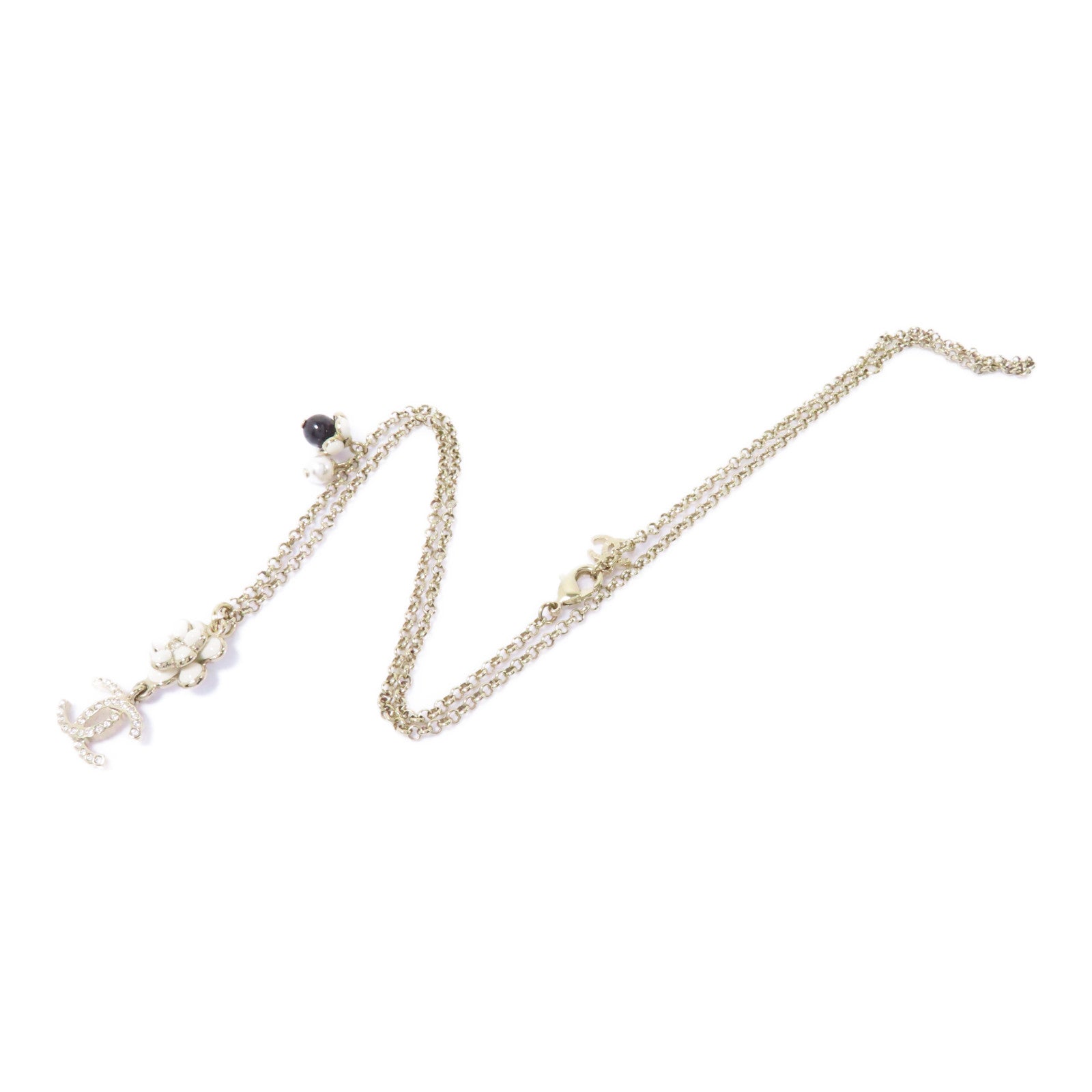CHANEL PVC/金屬Necklace項鍊藍色/白色/金色