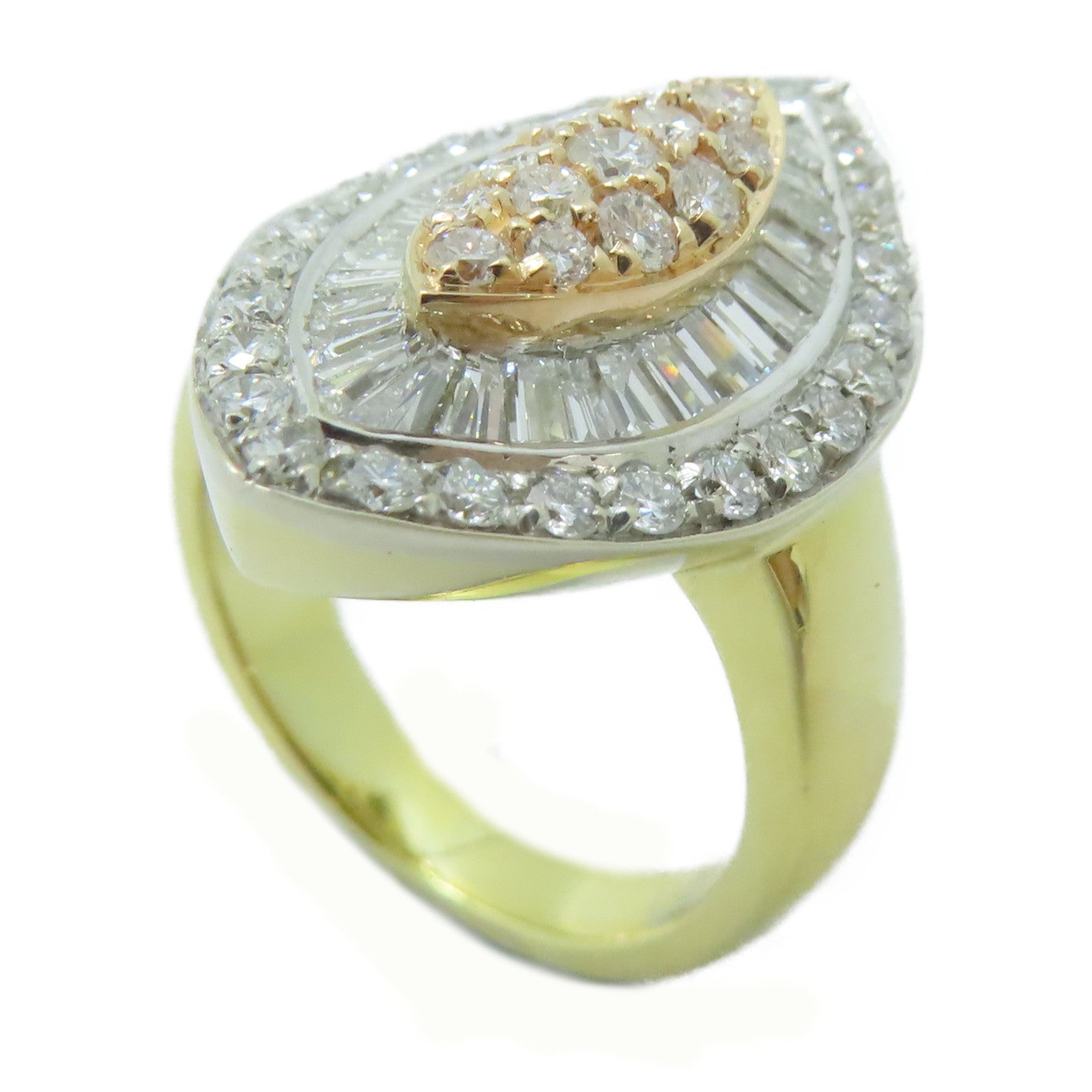 JEWELRY 18K黃金Diamond Ring 0.97ct鑽石/0.74ct鑽石戒指US#5.75