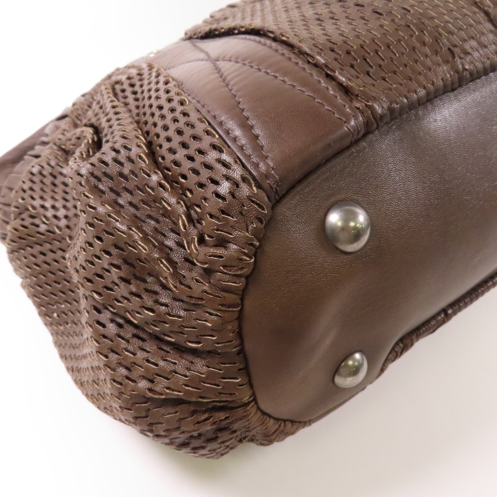 Miu Miu Shoulder Bag Calfskin Leather Brown