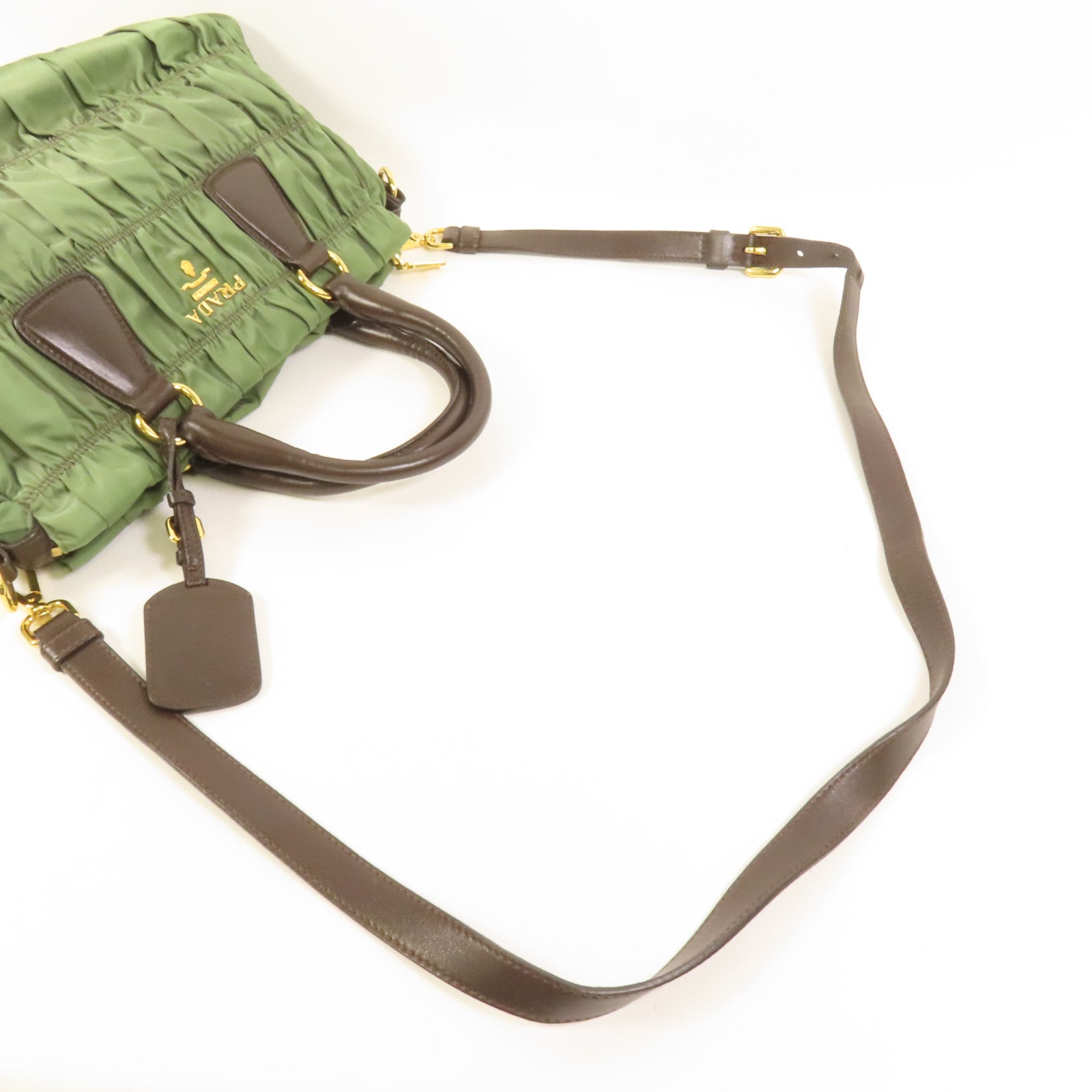 PRADA 尼龍2Way Shoulder金扣手挽肩背兩用袋