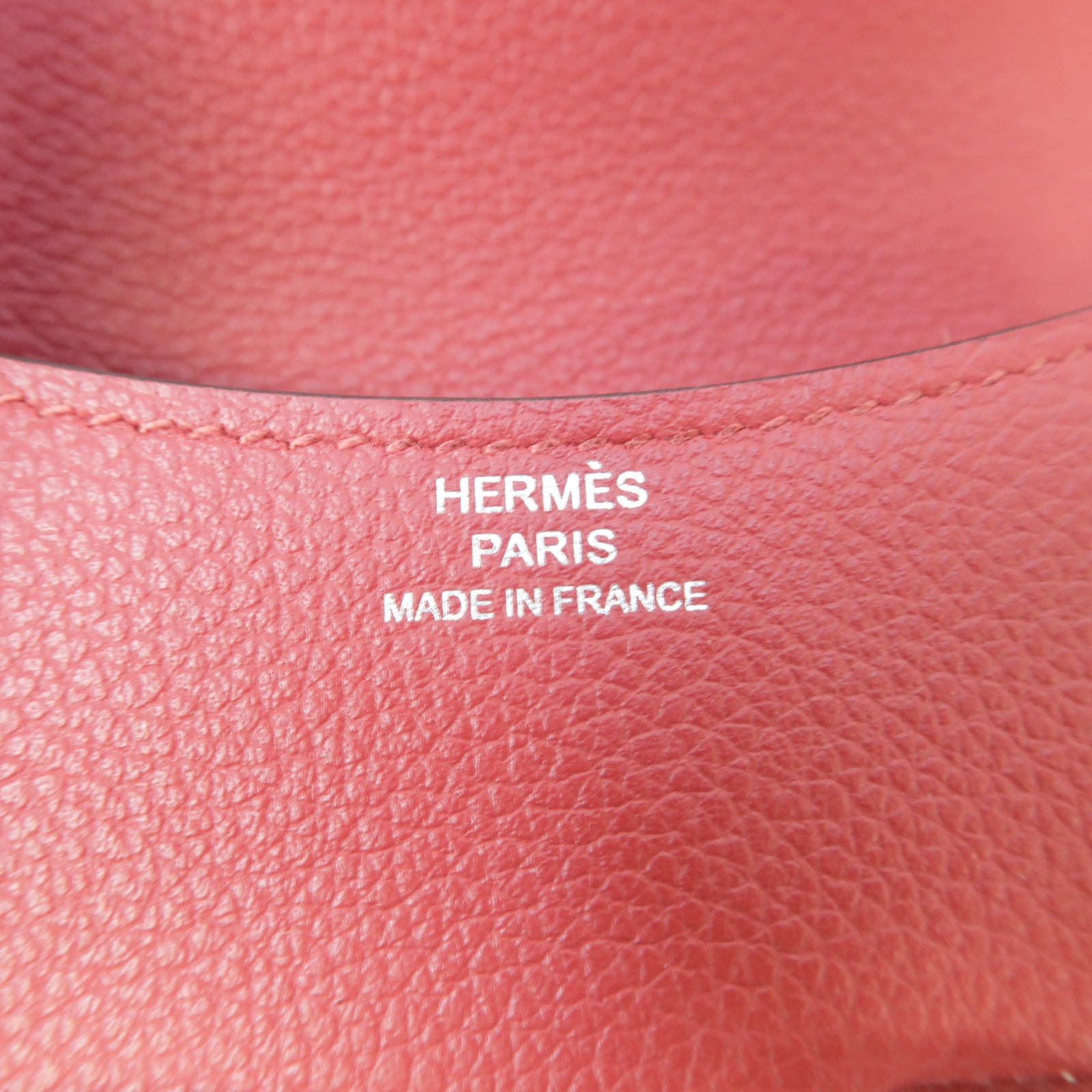 HERMES 【激減優惠】Evercolor皮革Constance Slim銀扣錢包Rouge Grenat/紅色