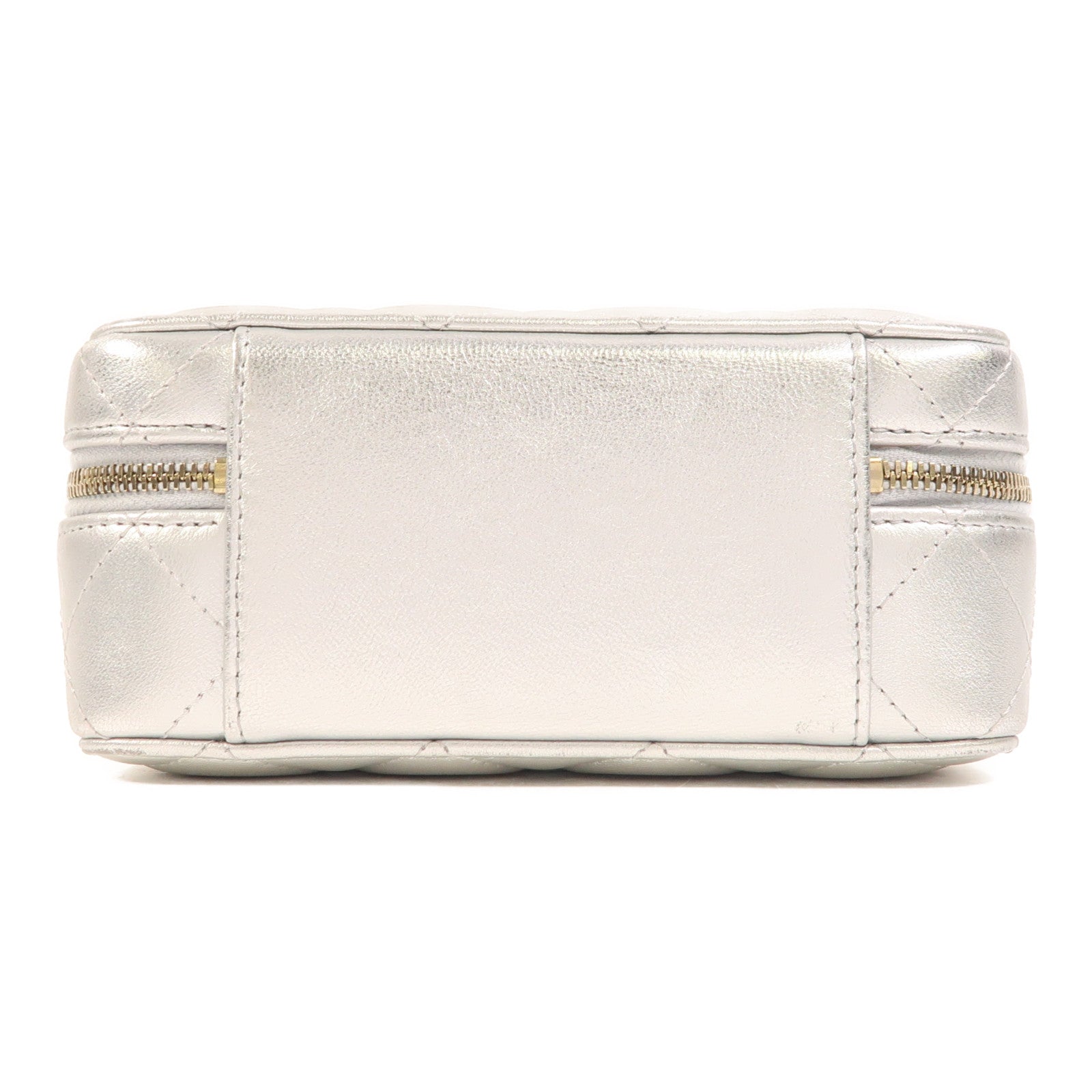 CHANEL 牛皮皮革Vanity Case金扣鏈帶手挽肩背兩用袋