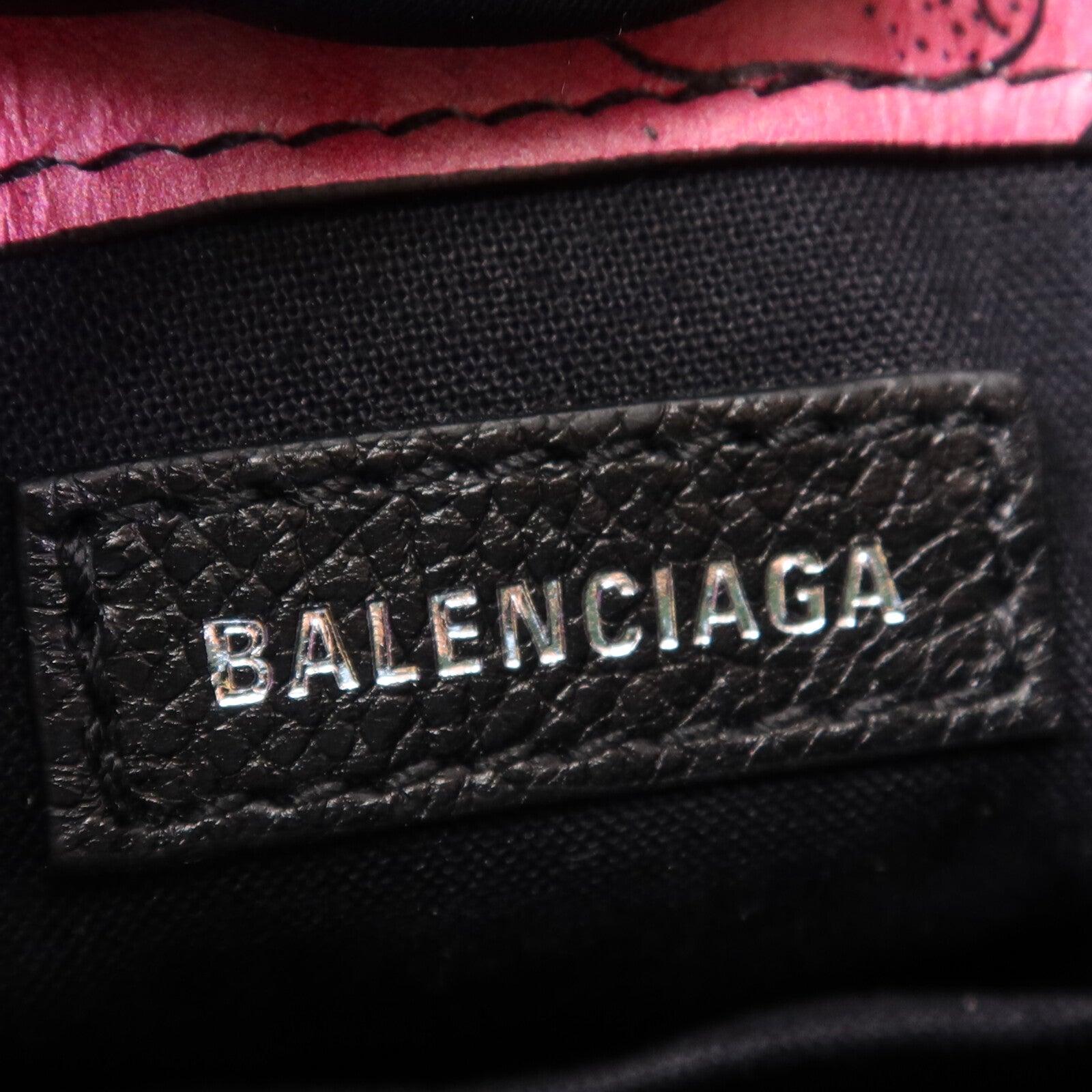 BALENCIAGA 牛皮皮革Mini Shopping Phone Holder銀扣肩背袋