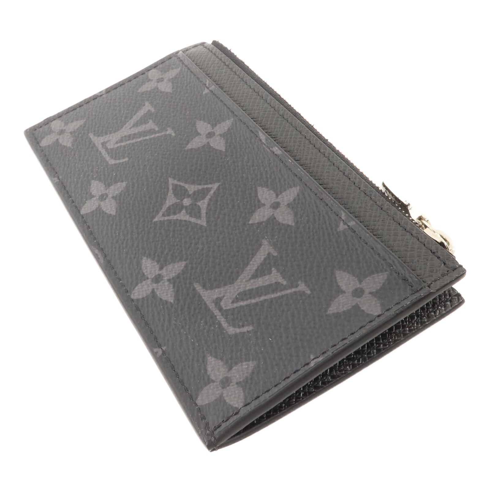 LOUIS VUITTON Monogram Eclipse/Taiga Coin Card Holder銀扣零錢包/卡片套