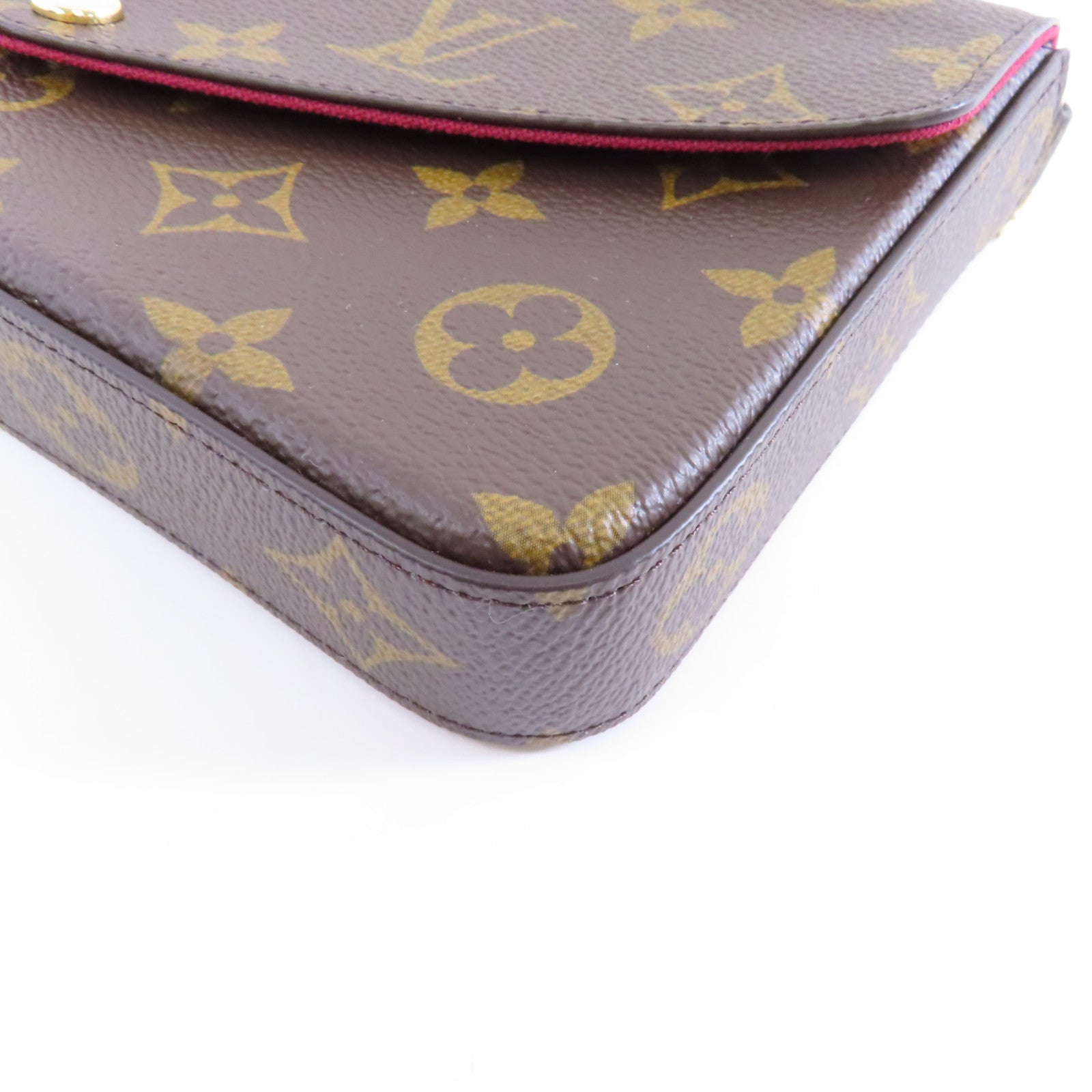 LOUIS VUITTON Monogram Pochette Felicie金扣鏈帶肩背袋