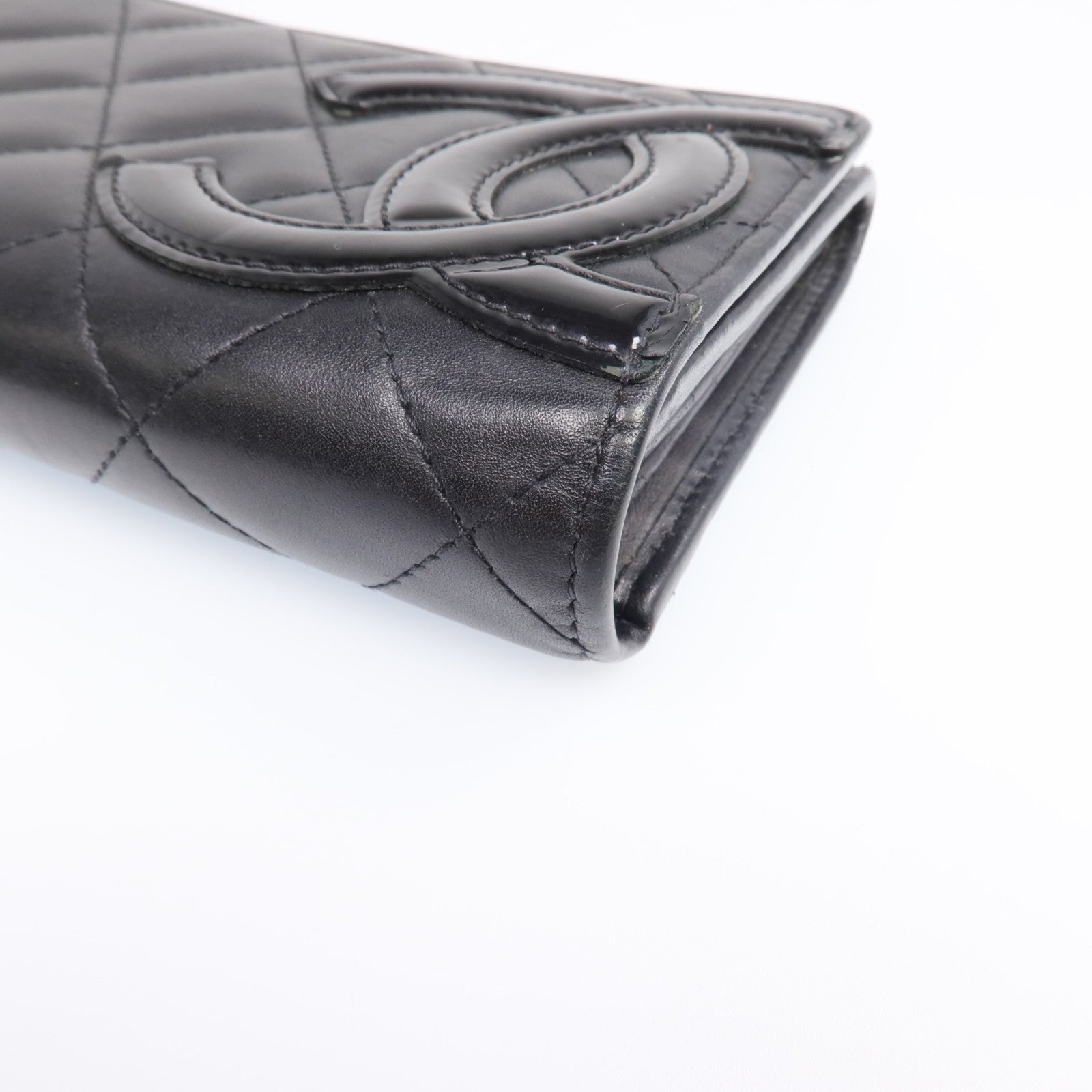 CHANEL 牛皮皮革Cambon Long Wallet銀扣長錢包