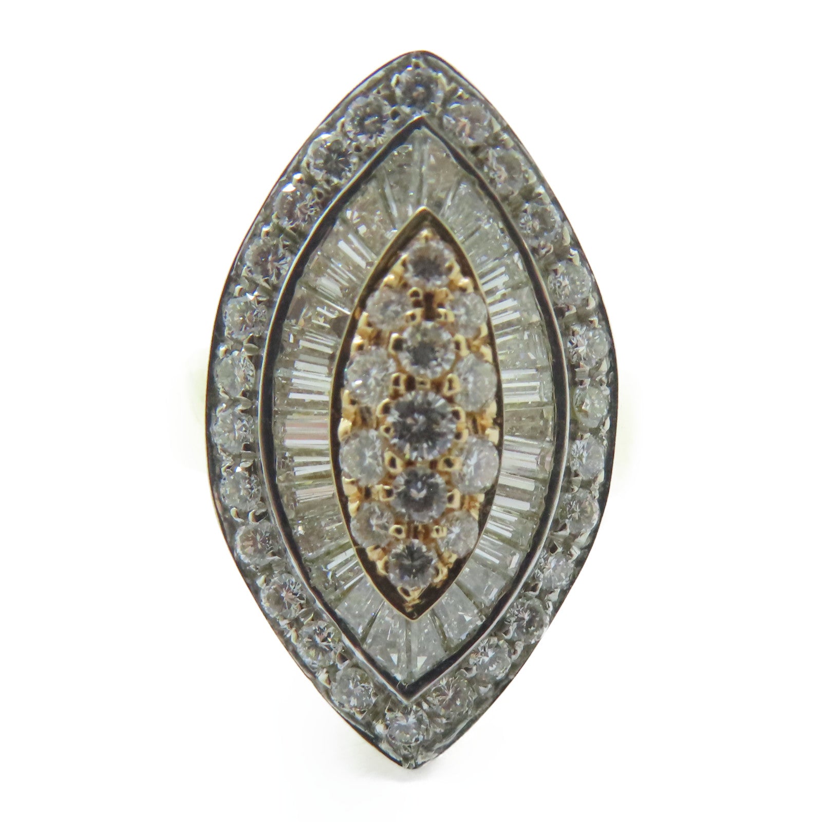 JEWELRY 18K黃金Diamond Ring 0.97ct鑽石/0.74ct鑽石戒指US#5.75