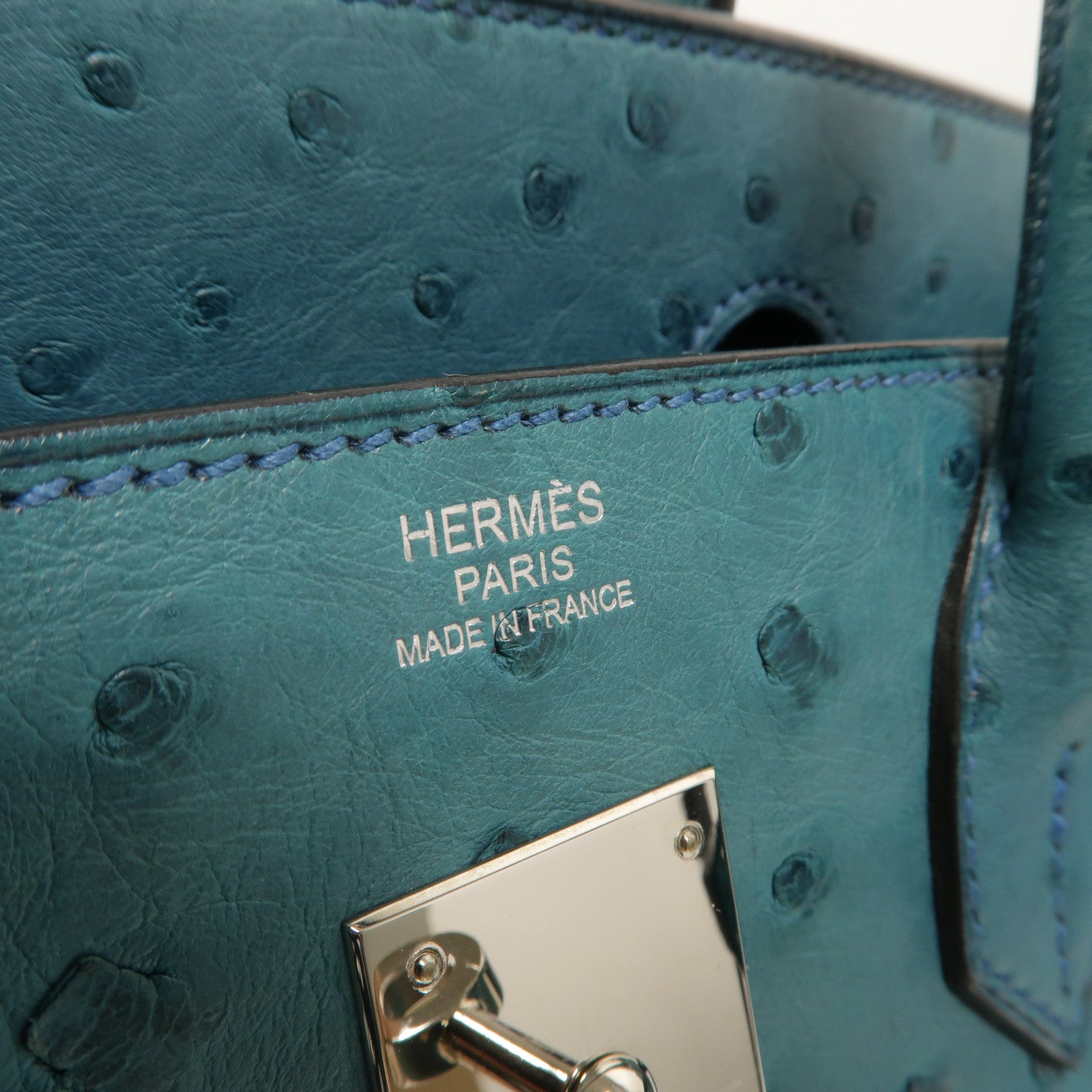 HERMES Ostrich皮革Birkin 30手挽袋Cobalt