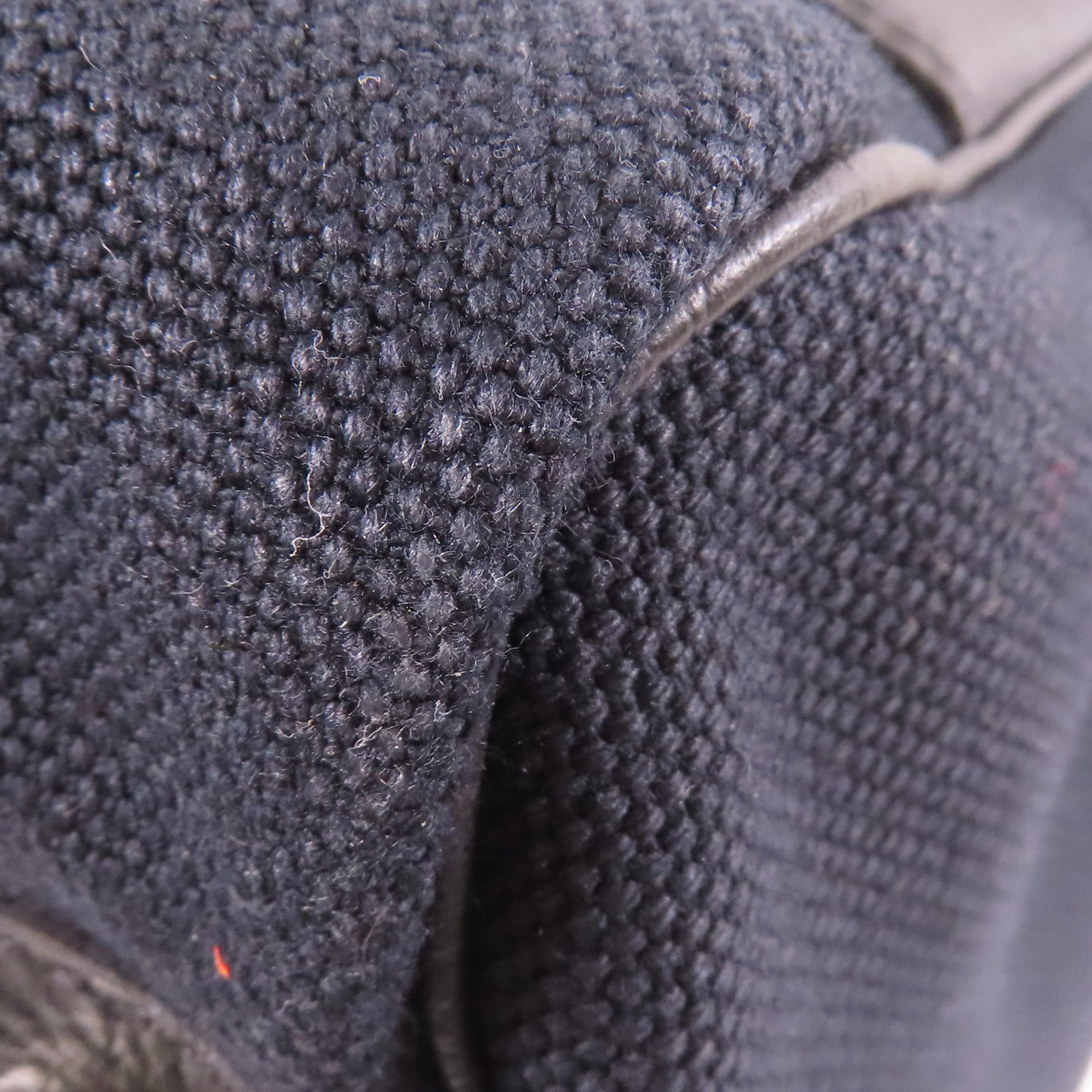 HERMES 帆布/Togo皮革Long Courrier Bag銀扣肩背袋Noir