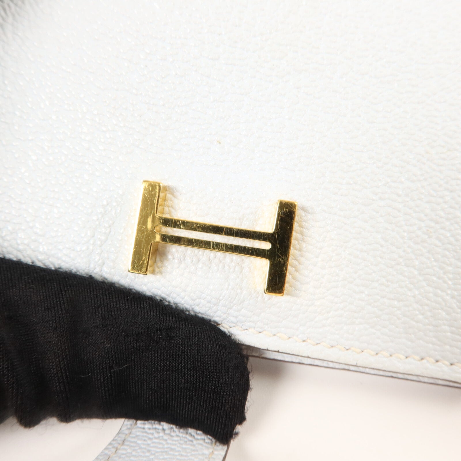 HERMES Chevre皮革Bearn Card Holder卡片套Bleu Brume