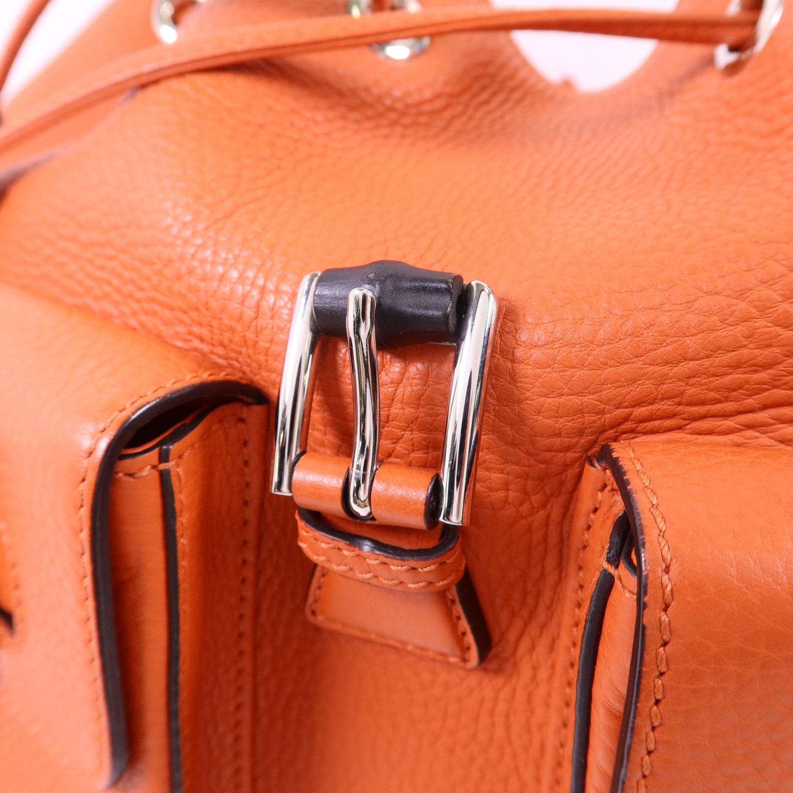 GUCCI 牛皮皮革Backpack銀扣背包