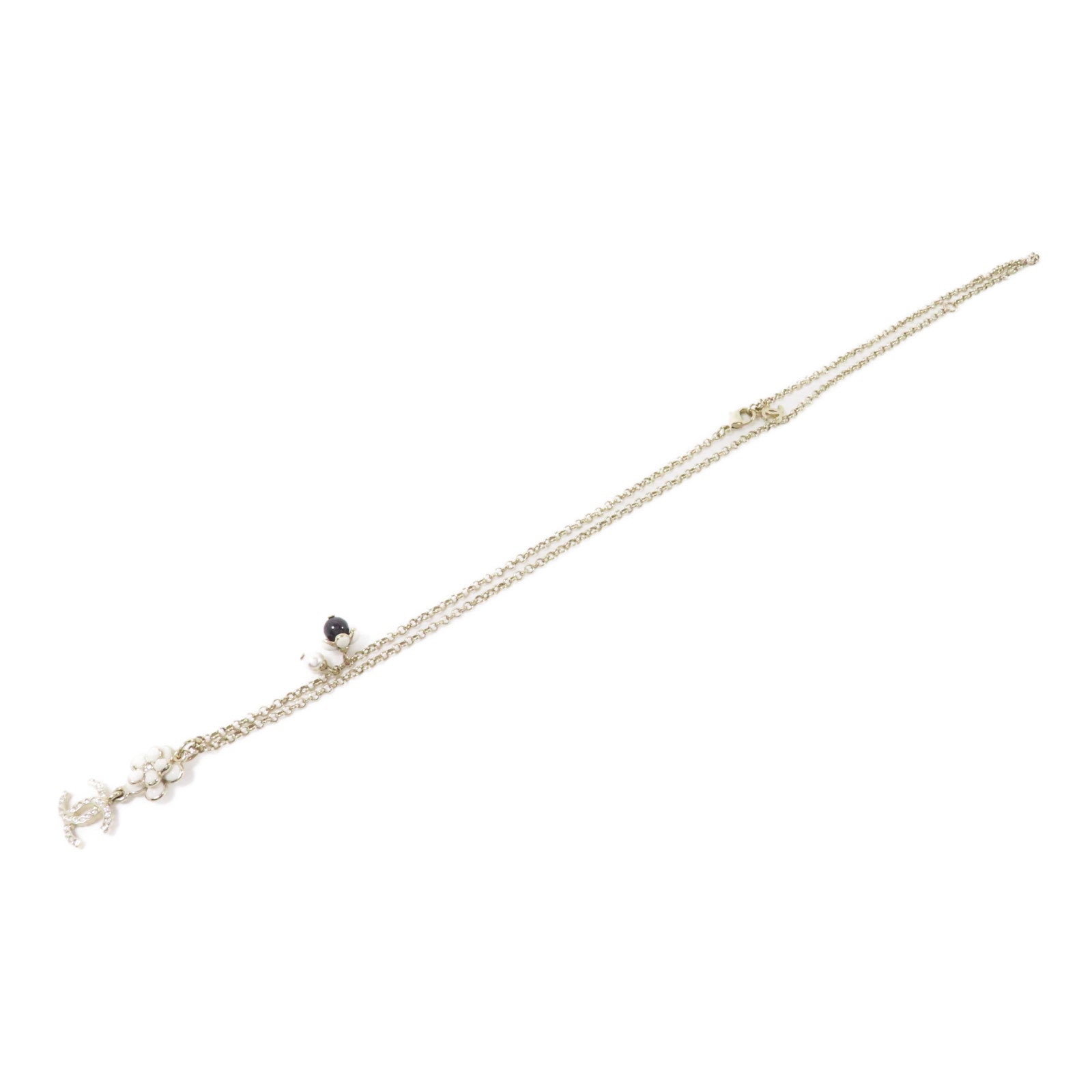 CHANEL PVC/金屬Necklace項鍊藍色/白色/金色