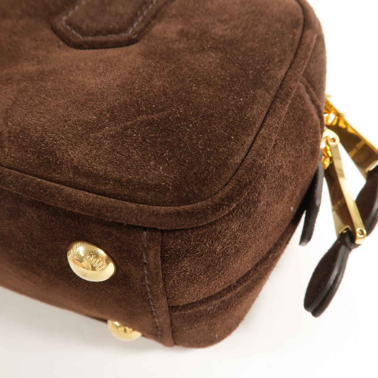 Miu Miu 麂皮皮革Arcadie Handbag手挽肩背兩用袋