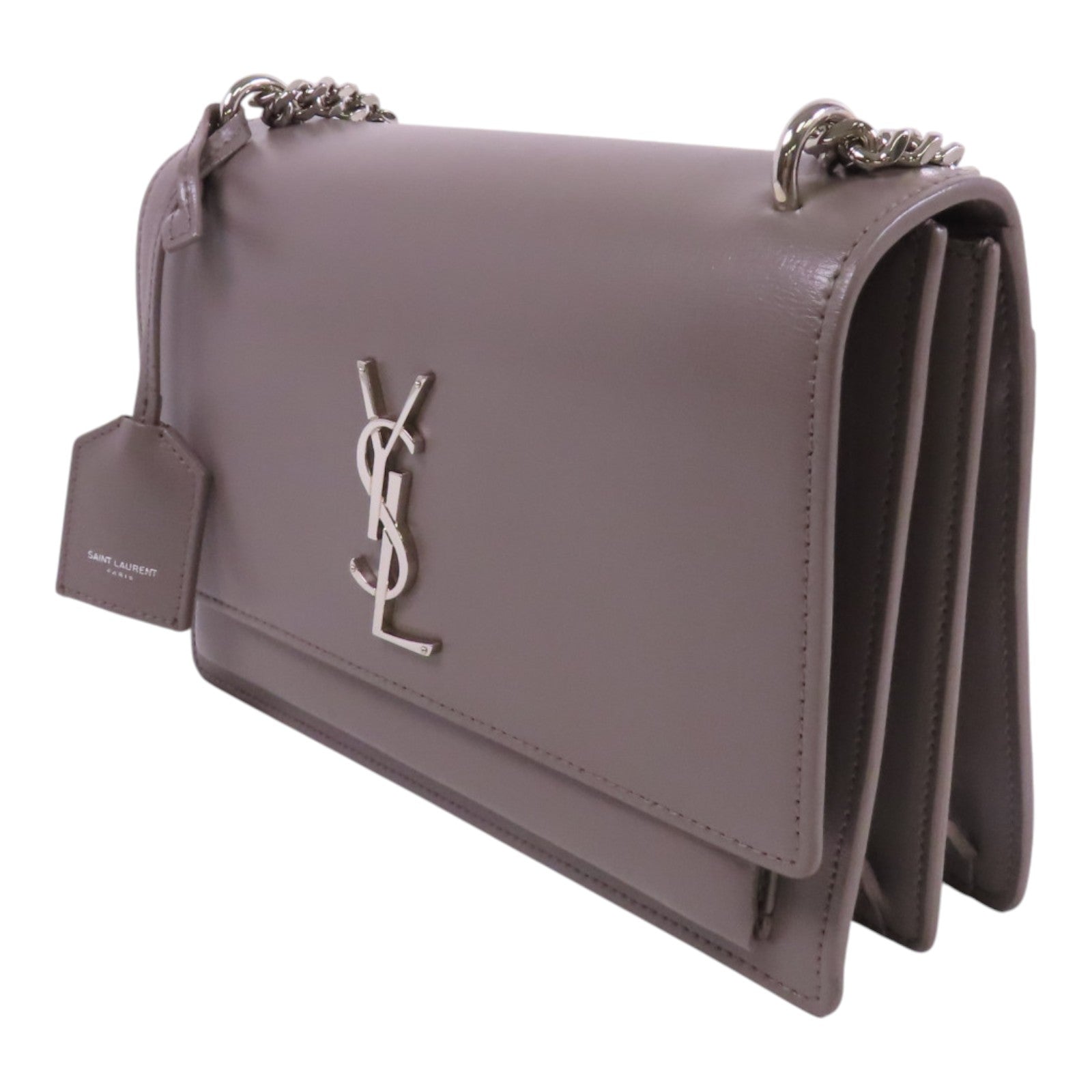 YVES SAINT LAURENT 牛皮皮革Sunset Medium銀扣鏈帶肩背袋