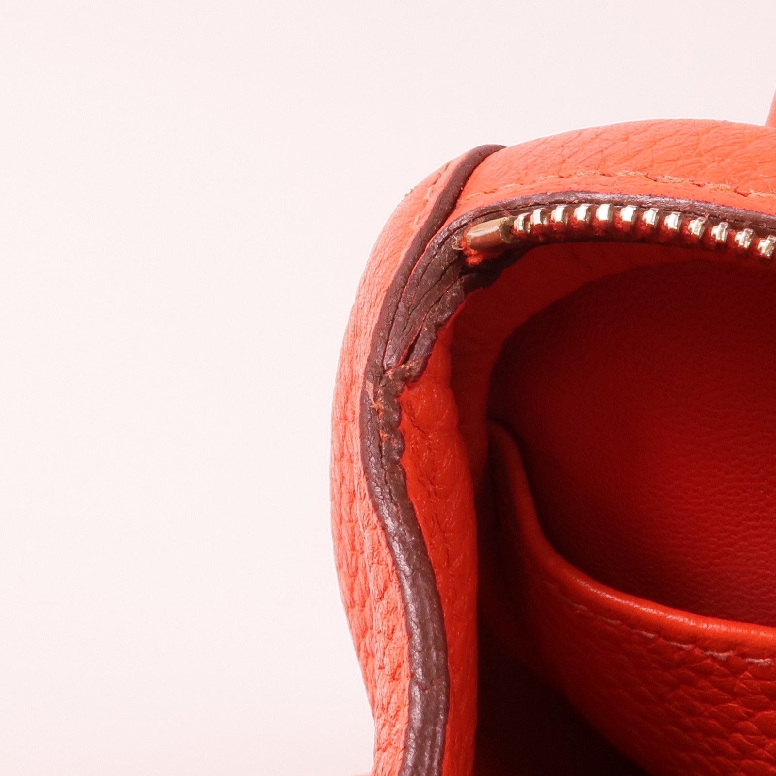 HERMES Clemence皮革Lindy 26銀扣手挽肩背兩用袋Orange Poppy