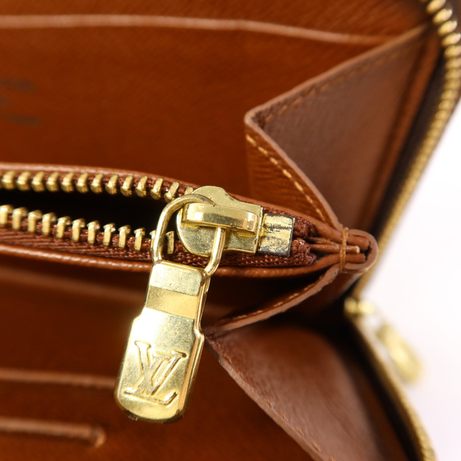 LOUIS VUITTON Monogram Porte Monnaie Zip Long Wallet金扣長錢包