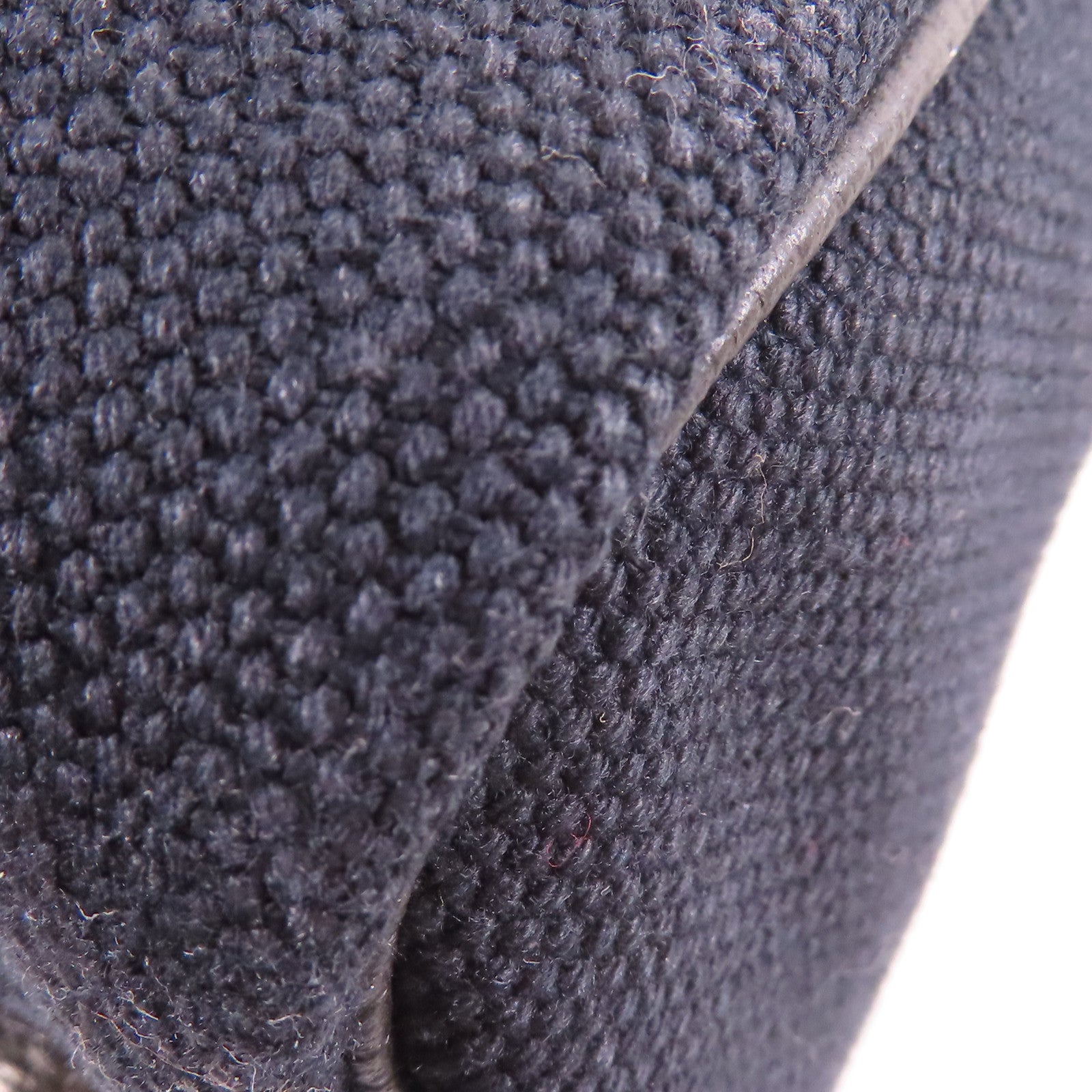 HERMES 帆布/Togo皮革Long Courrier Bag銀扣肩背袋Noir