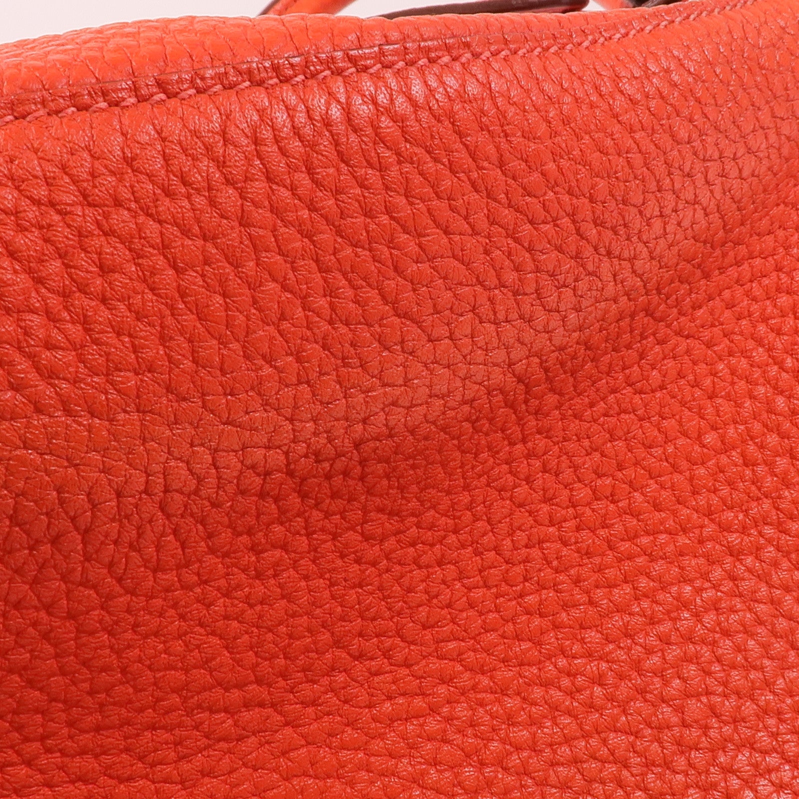 HERMES 【激減優惠】Clemence皮革Lindy 26銀扣手挽肩背兩用袋Orange Poppy