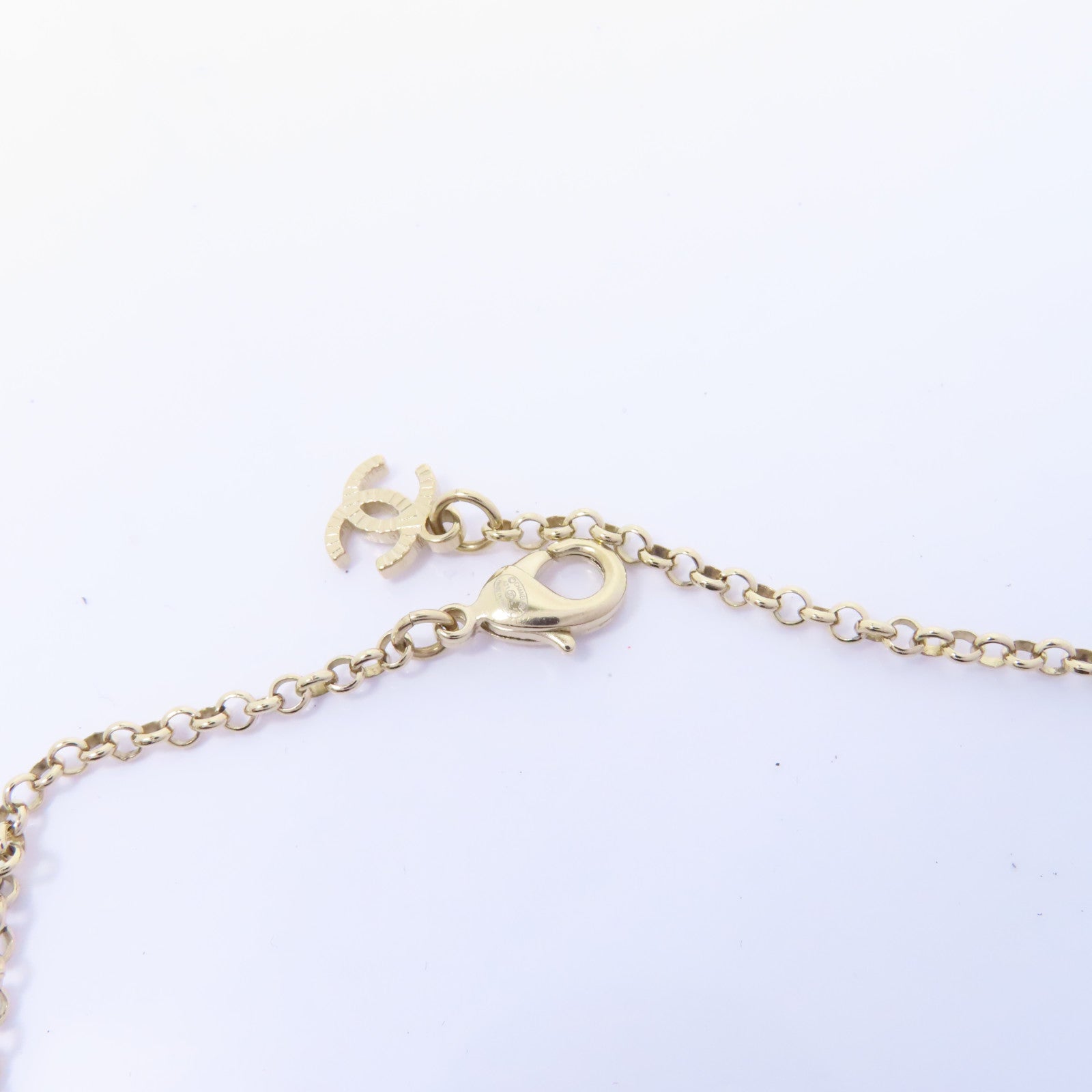 CHANEL PVC/金屬Necklace項鍊藍色/白色/金色