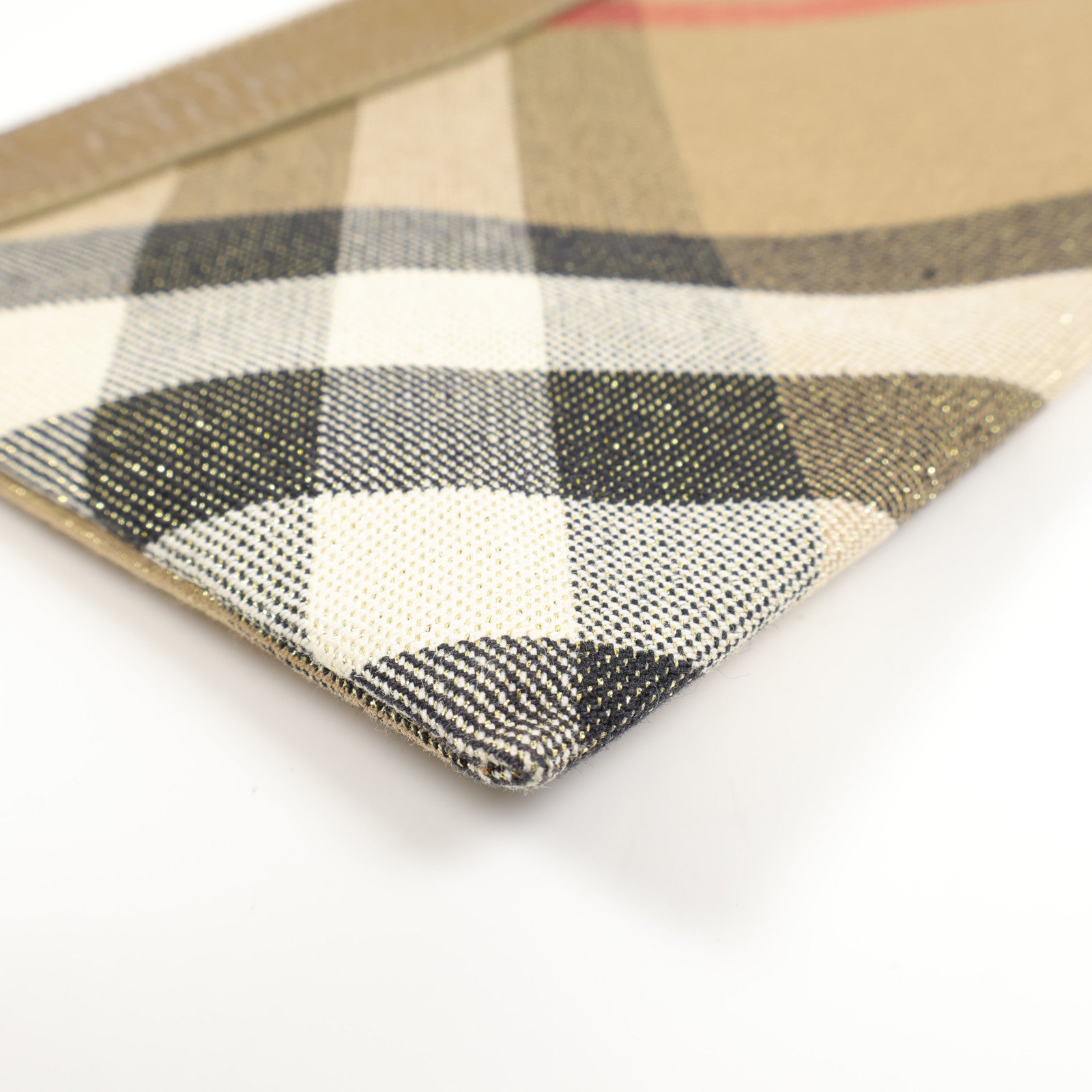 BURBERRY 帆布Pouch銀扣手拿包