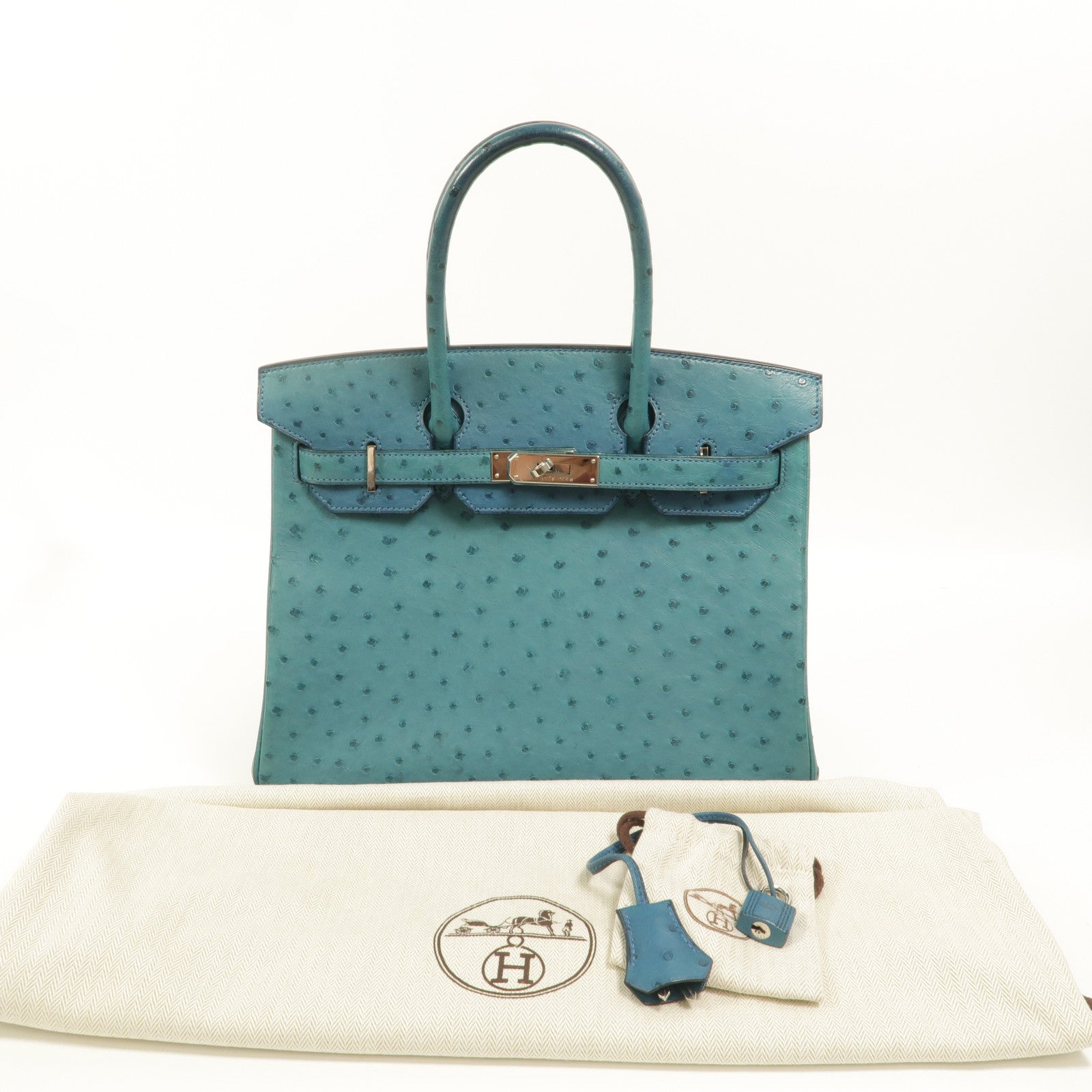 HERMES Ostrich皮革Birkin 30手挽袋Cobalt
