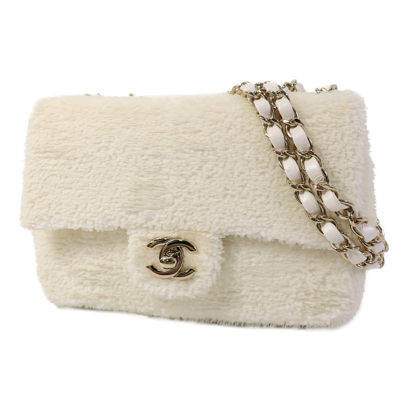CHANEL 珠片Mini Classic 20鏈帶肩背袋