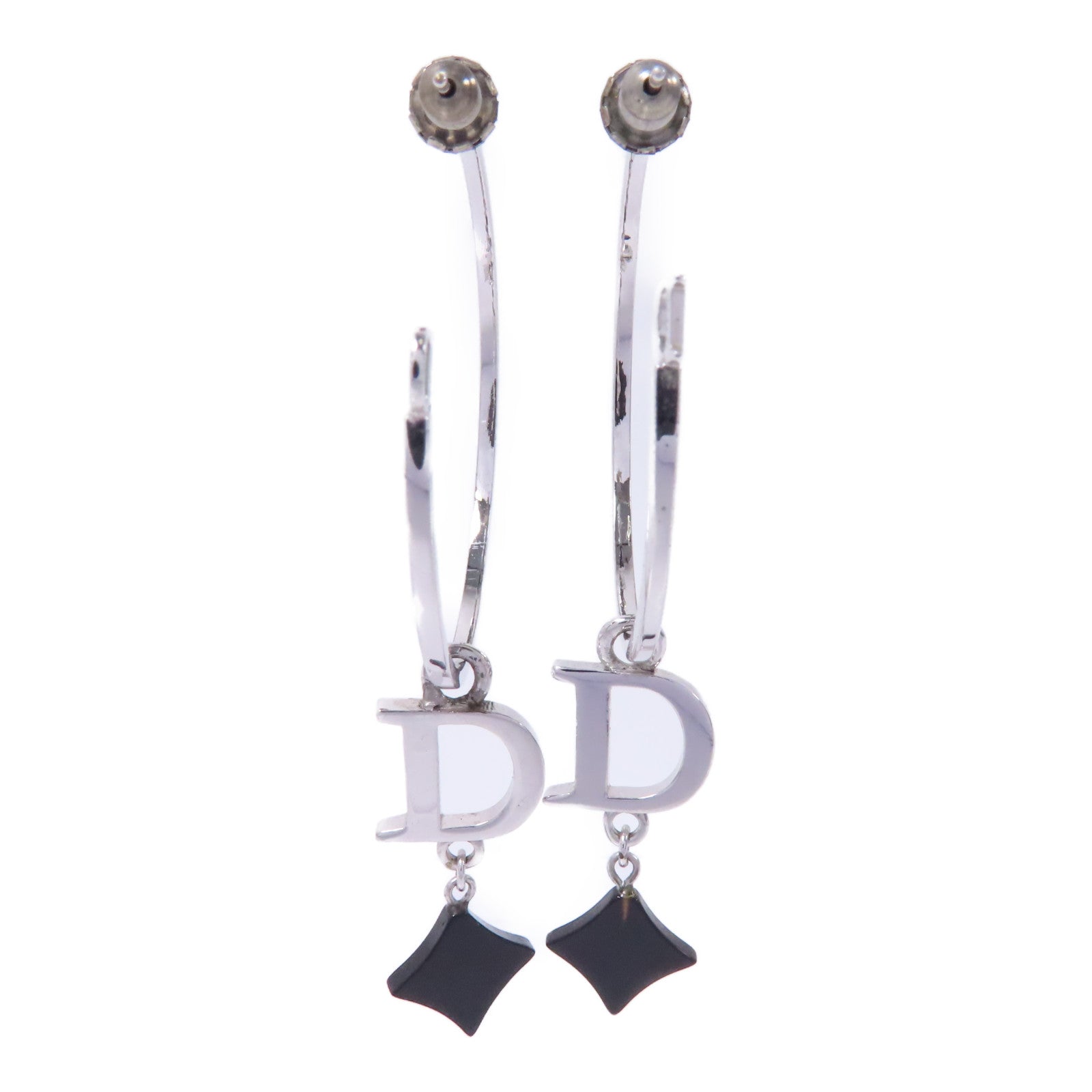 Dior PVC/金屬Earrings耳環/銀色/黑色
