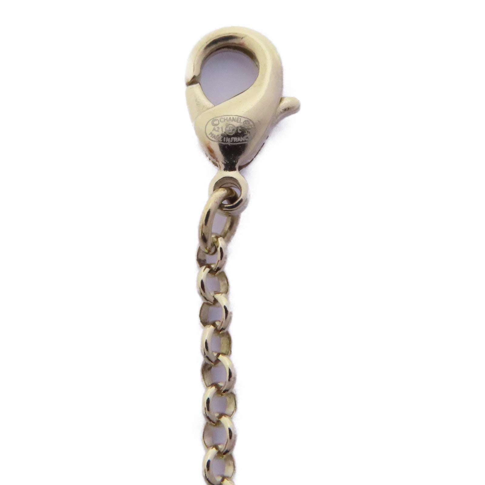 CHANEL PVC/金屬Necklace項鍊藍色/白色/金色