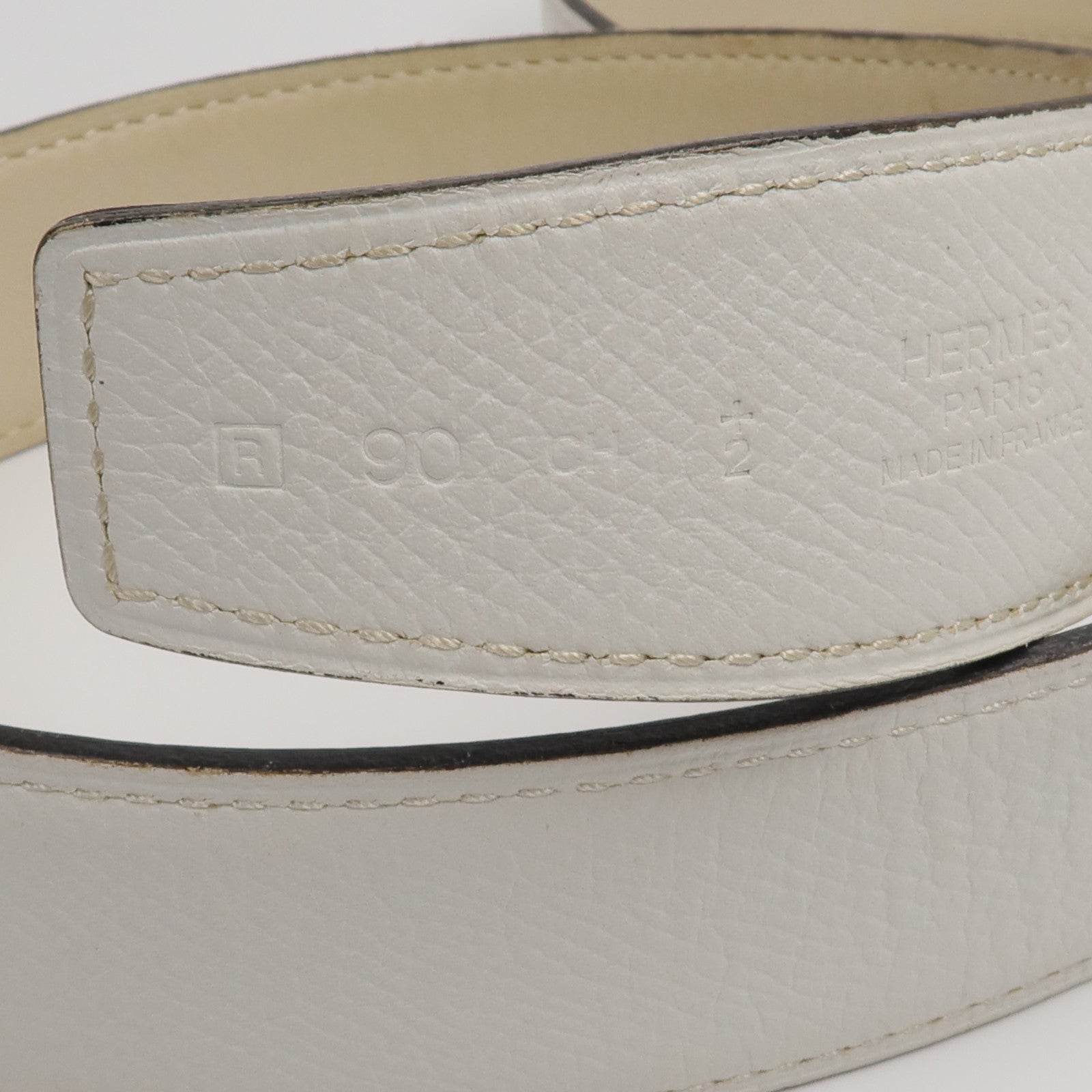 HERMES Epsom/Swift皮革H Speed Belt 90cm皮帶Beton/Nata