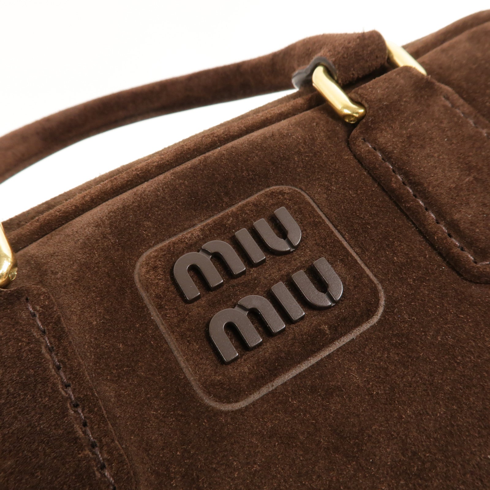 Miu Miu 麂皮皮革Arcadie Handbag手挽肩背兩用袋