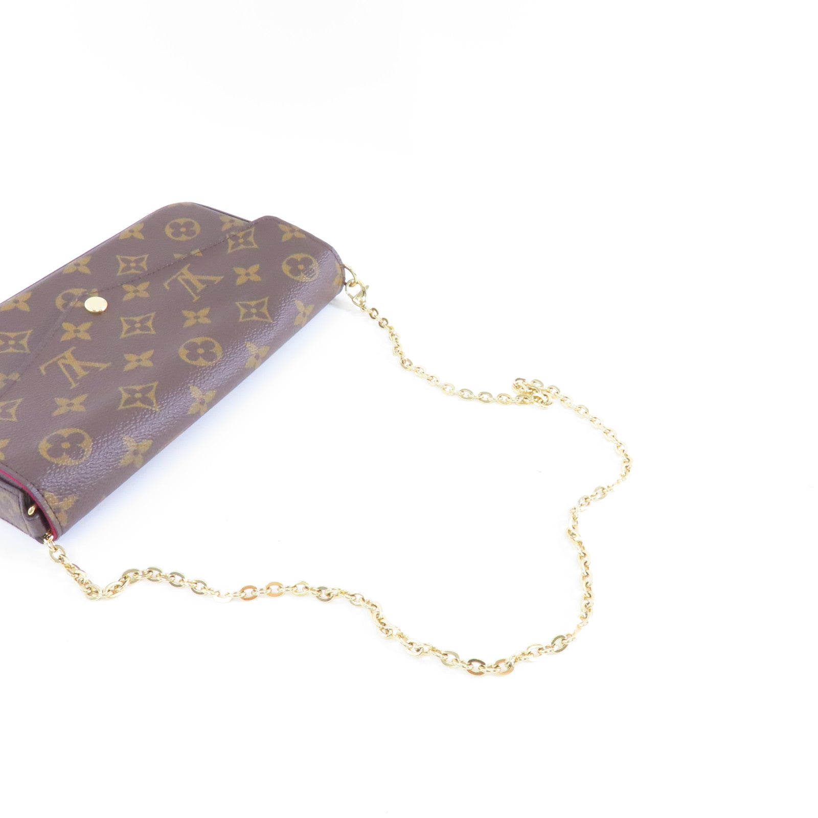 LOUIS VUITTON Monogram Pochette Felicie金扣鏈帶肩背袋