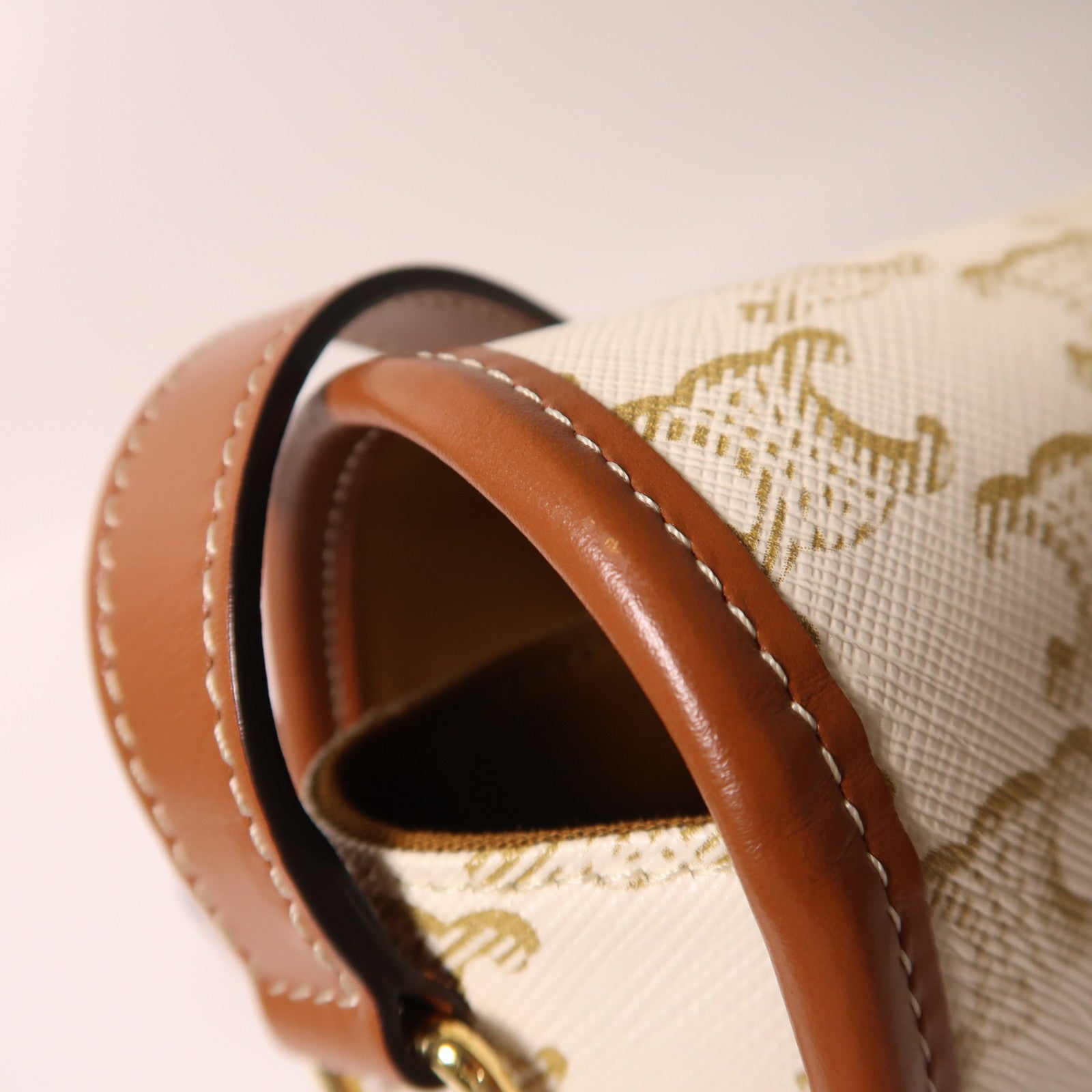 CELINE 塗層帆布Folco金扣肩背袋
