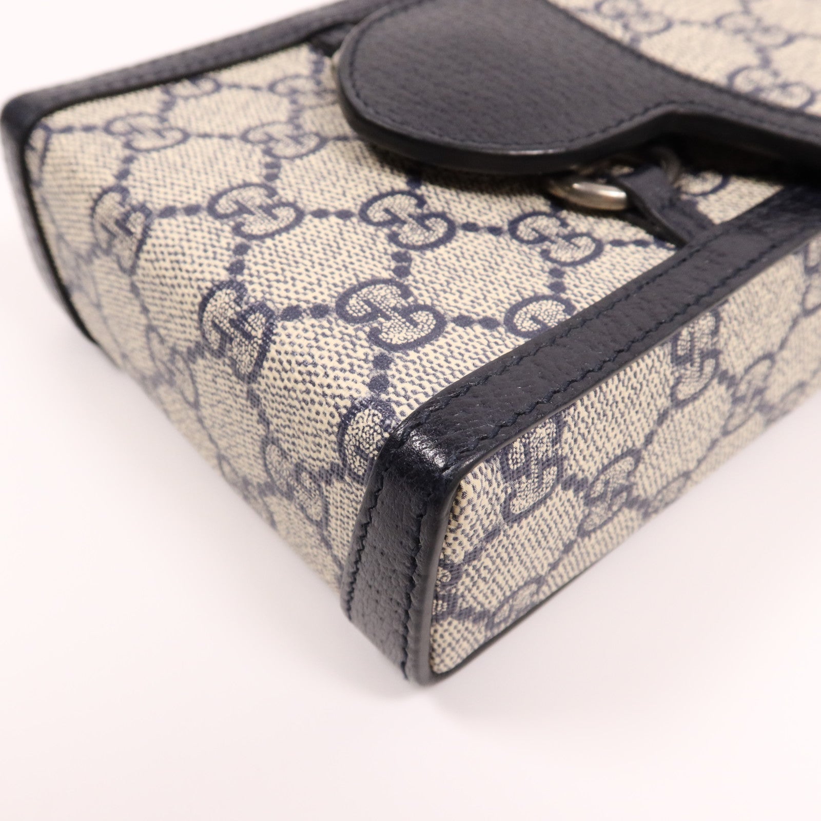 GUCCI 塗層帆布Horsebit 1995 Mini Bag銀扣肩背袋