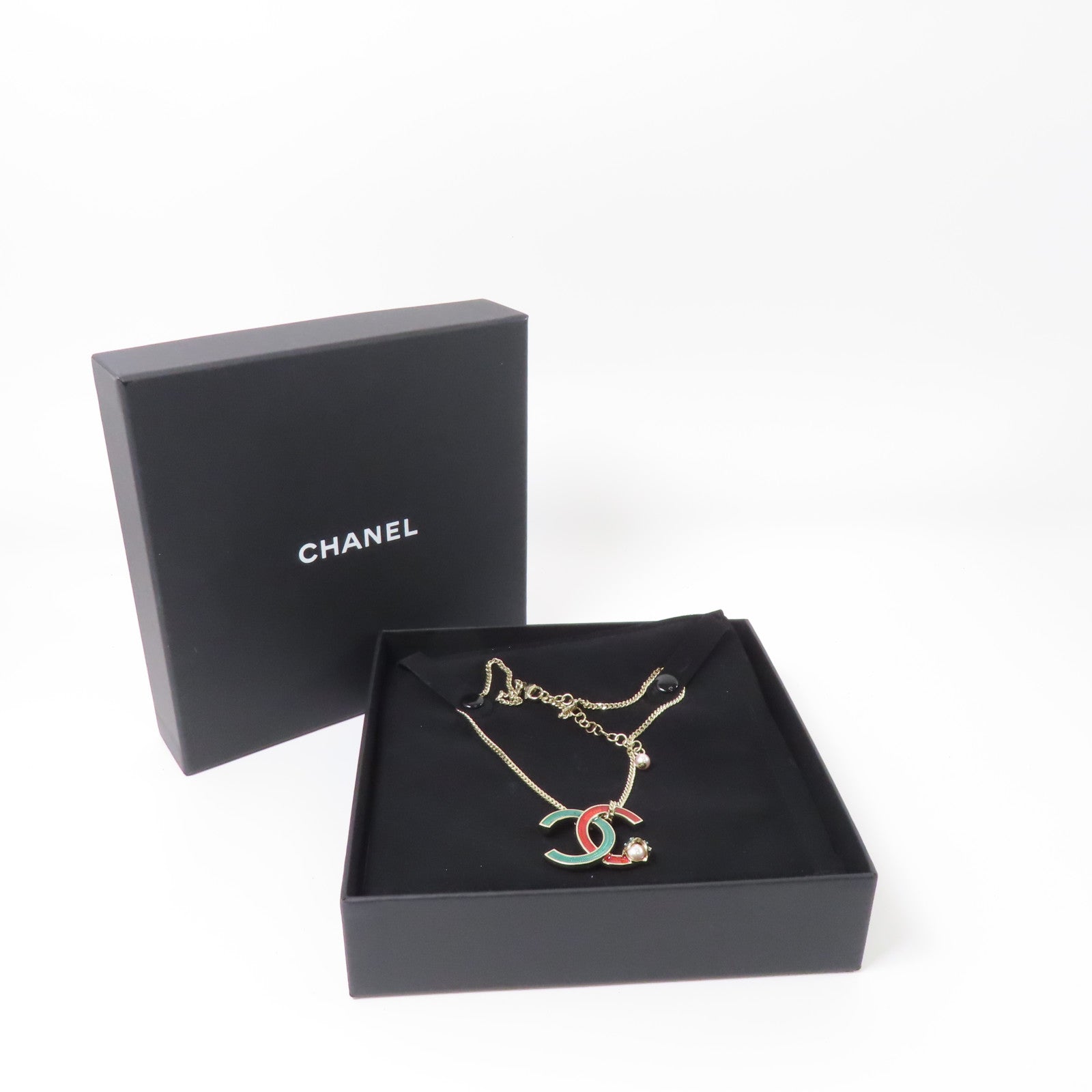 CHANEL 【激減優惠】金屬Necklace項鍊金色/綠色/紅色
