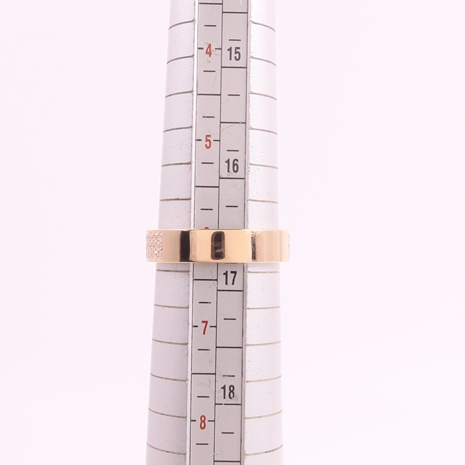 HERMES 18K玫瑰金Kelly Cadenas Ring鑽石戒指