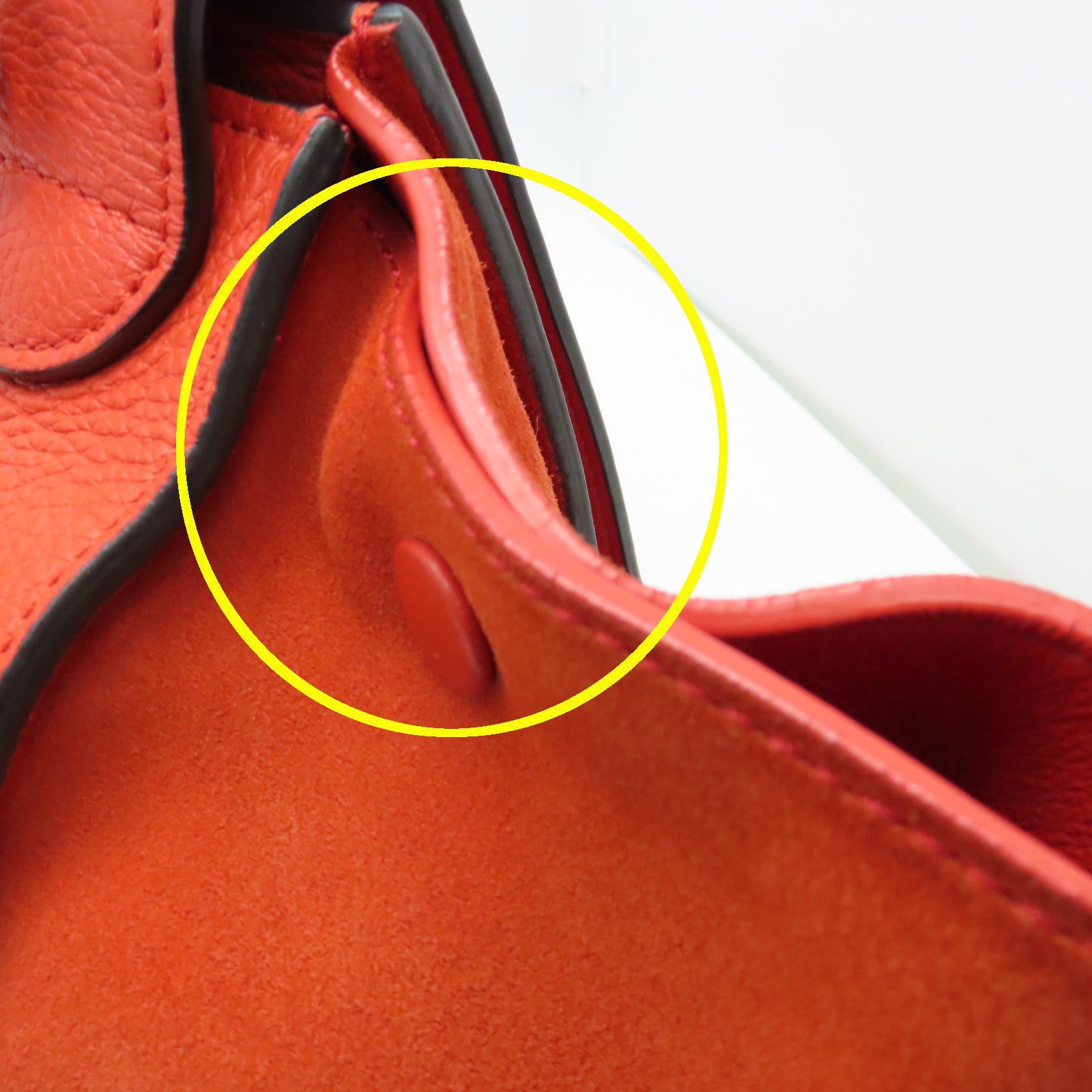 CELINE 牛皮皮革Trapeze銀扣手挽肩背兩用袋橙色