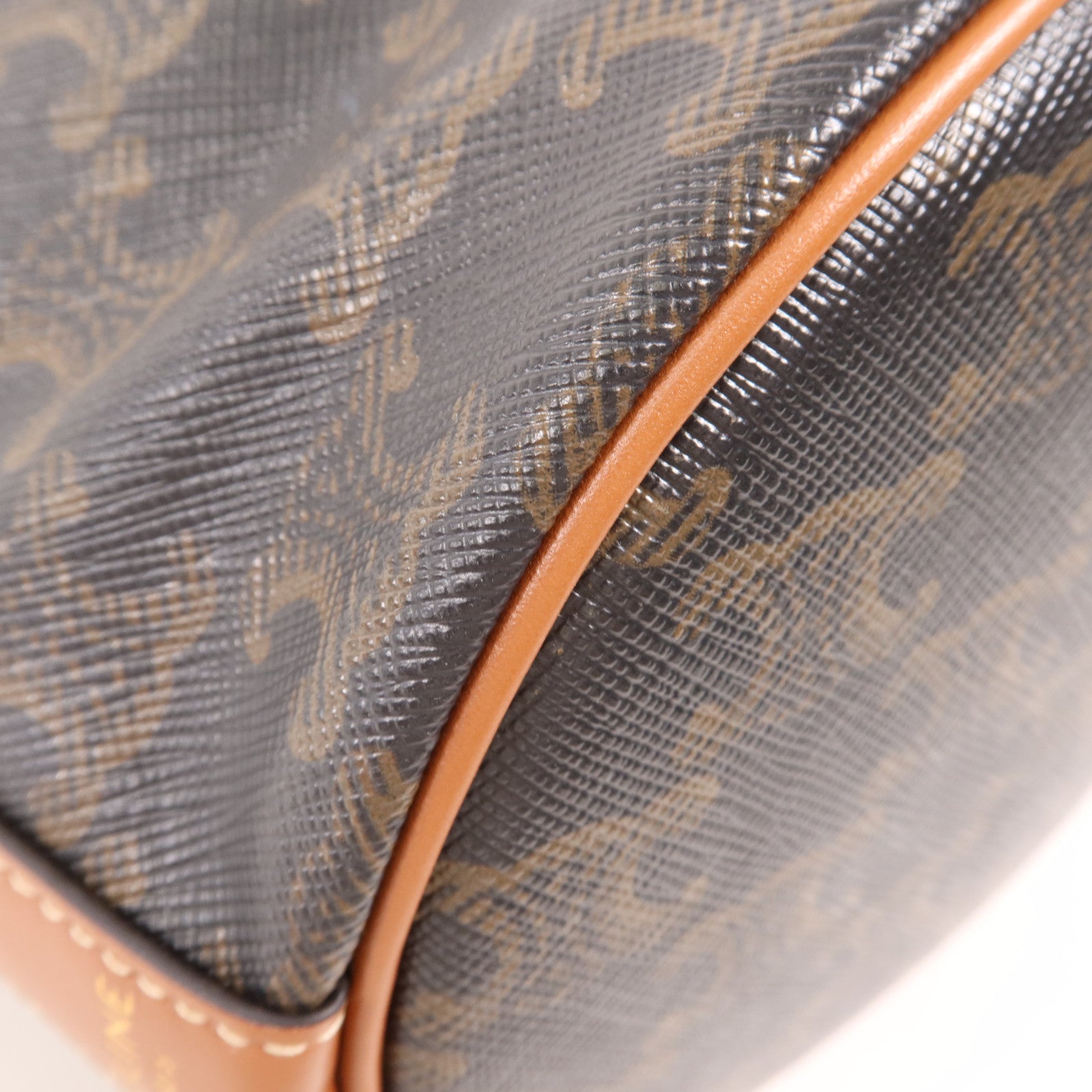 CELINE 塗層帆布Triomphe Drawstring Small Bucket金扣肩背袋