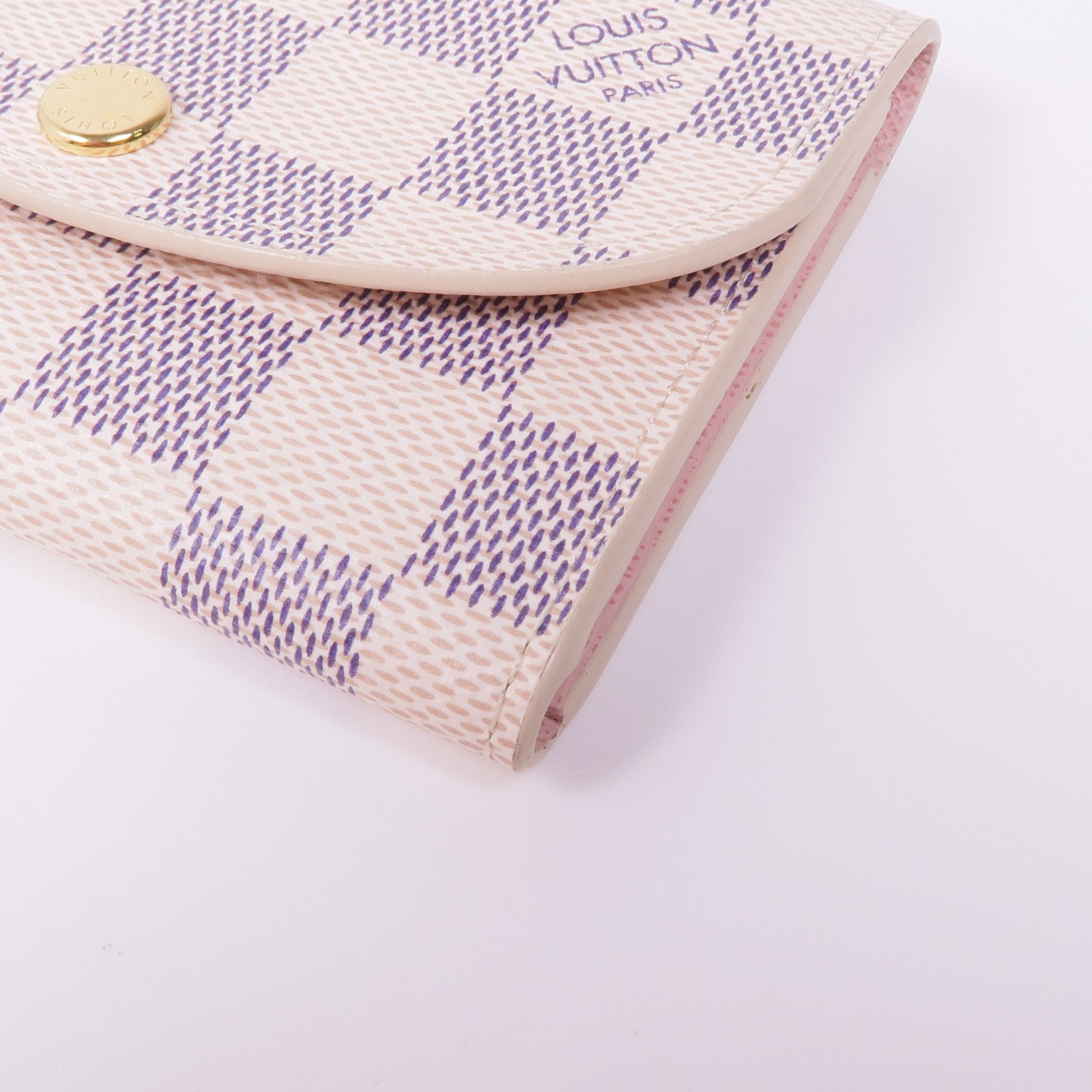 LOUIS VUITTON Damier Azur Rossalie Coin Purse金扣零錢包