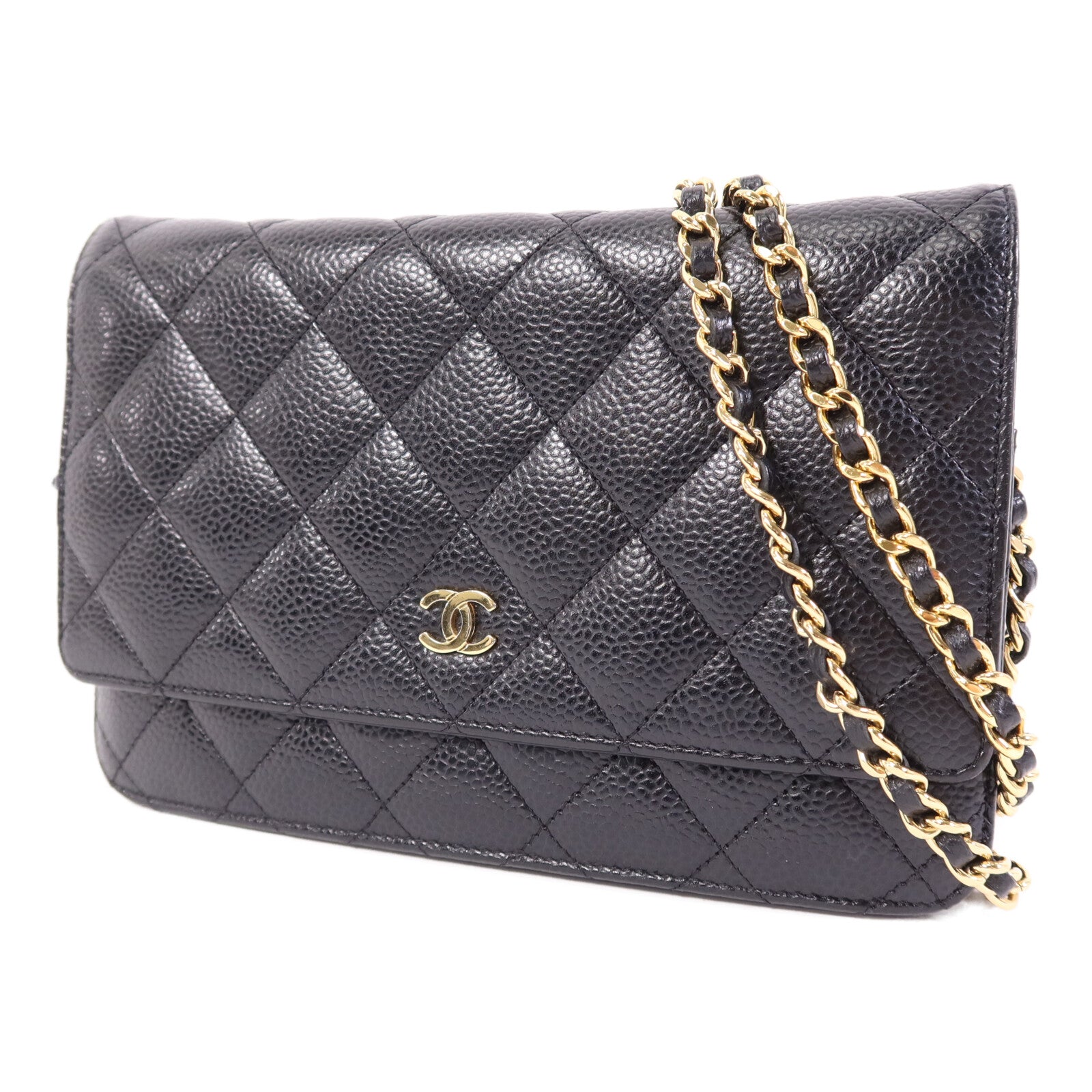 CHANEL 牛皮皮革WOC Wallet On Chain金扣鏈帶肩背袋