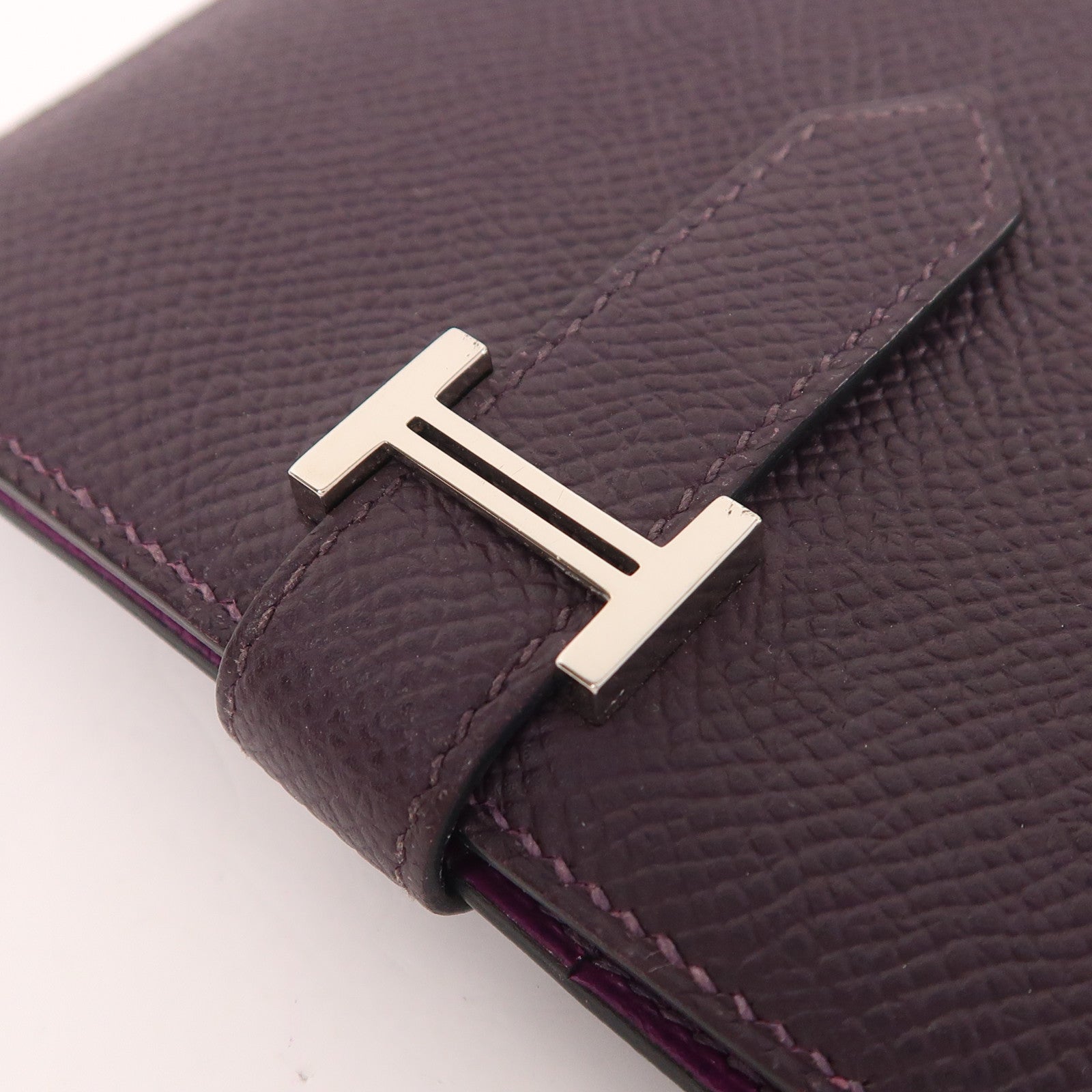 HERMES Epsom皮革Bearn Compact Wallet銀扣錢包